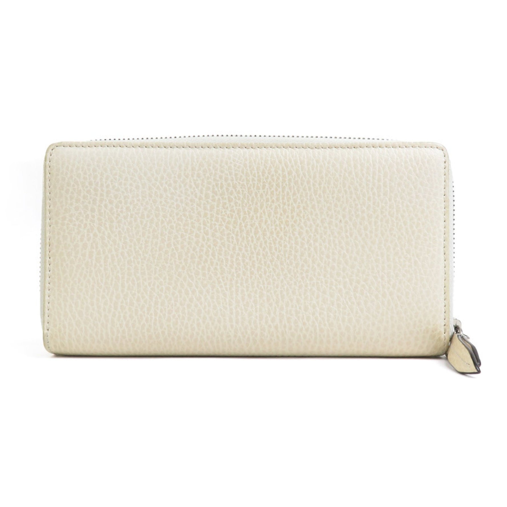 GUCCI Round Long Wallet GG Marmont Leather Silver