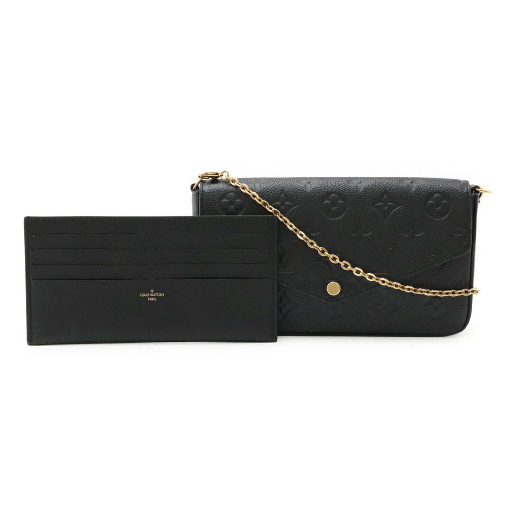 LOUIS VUITTON Monogram Empreinte Pochette Felicie Shoulder Bag Clutch Coin Case Missing