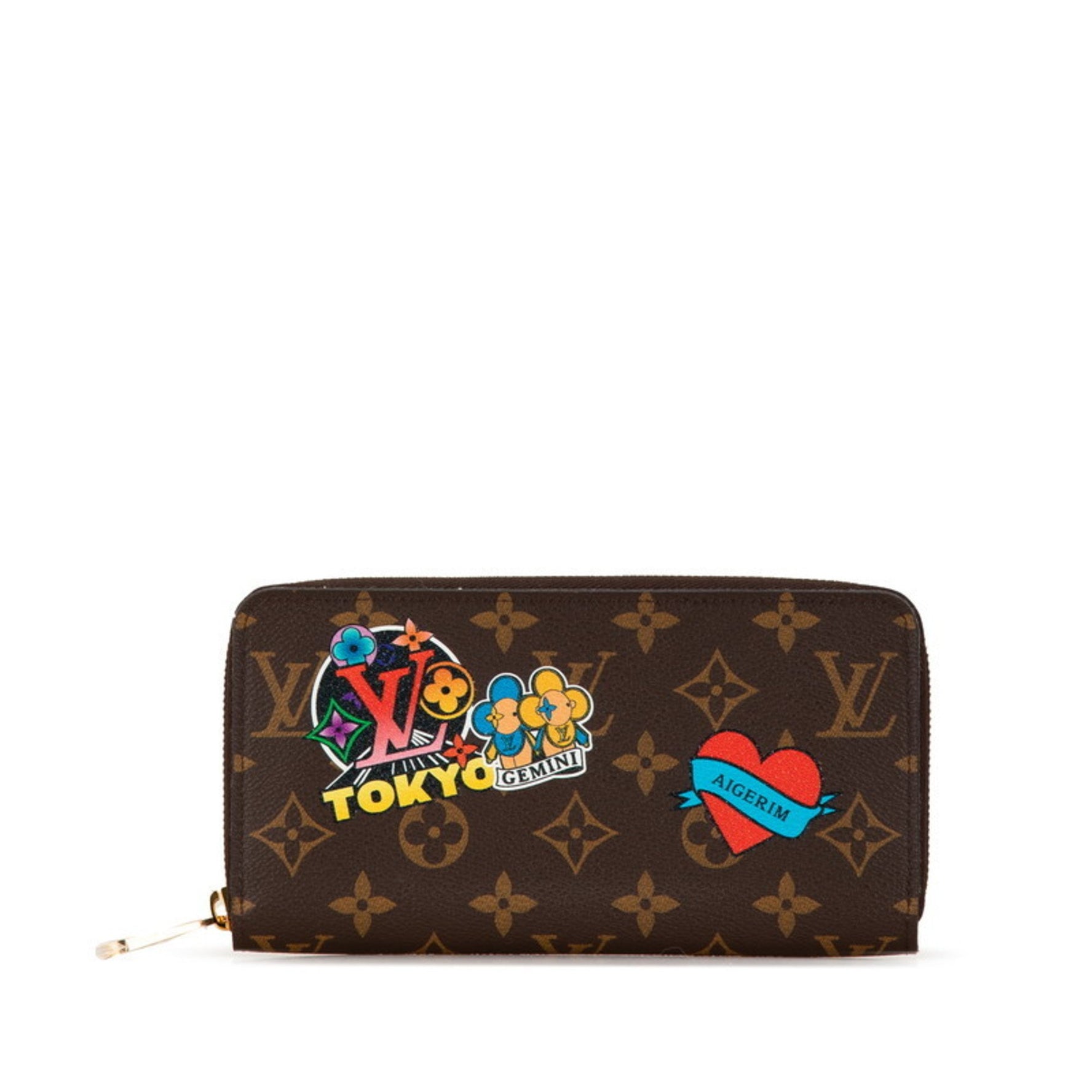 Louis Vuitton Monogram Vivienne TYO Patch Round Long Wallet PVC Leather