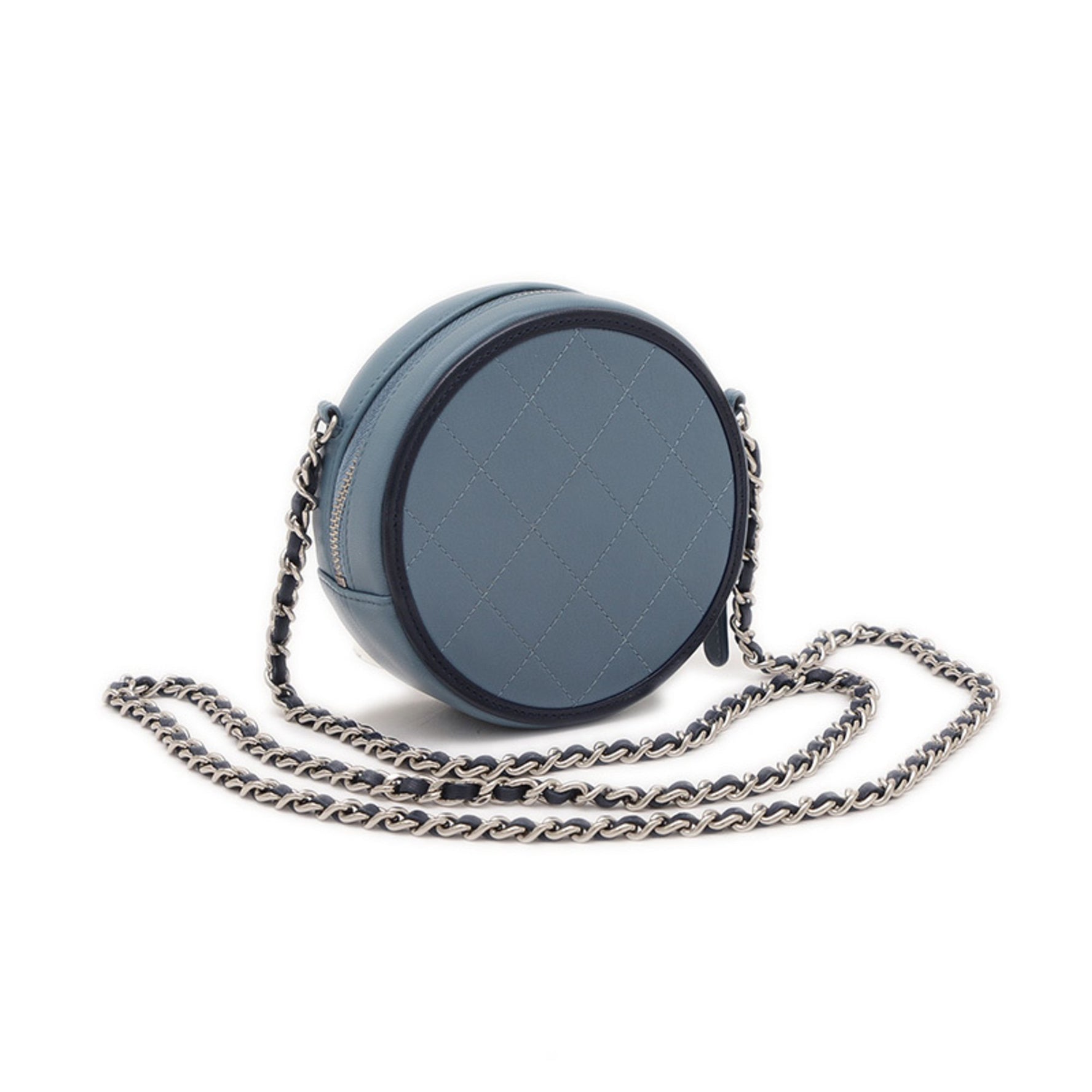 Chanel Coco Mark Round Chain Pouch Shoulder Bag Lambskin BP