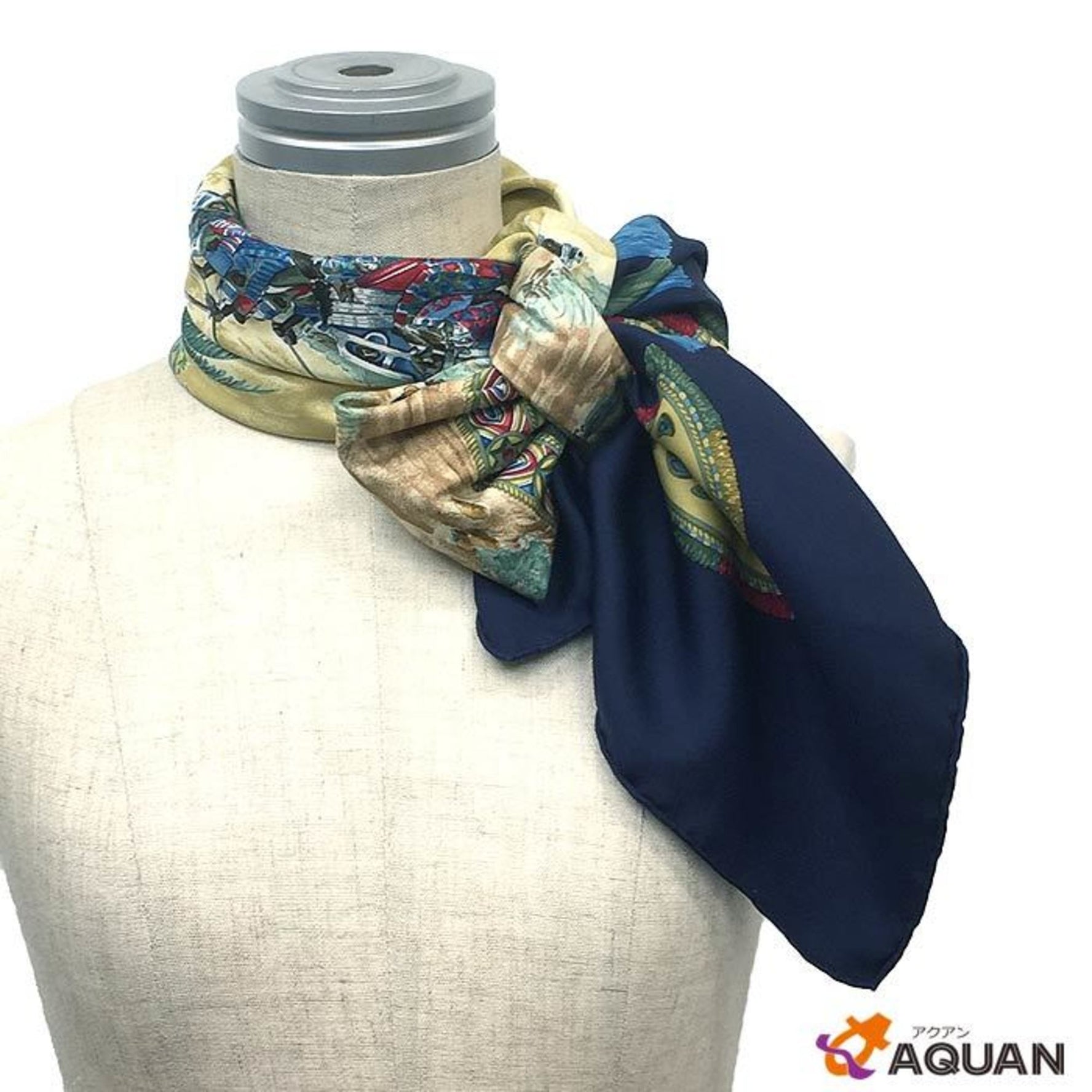 HERMES Carre 90 Scarf Muffler CAVALIERS PEULS Pool tribe riders 100% silk