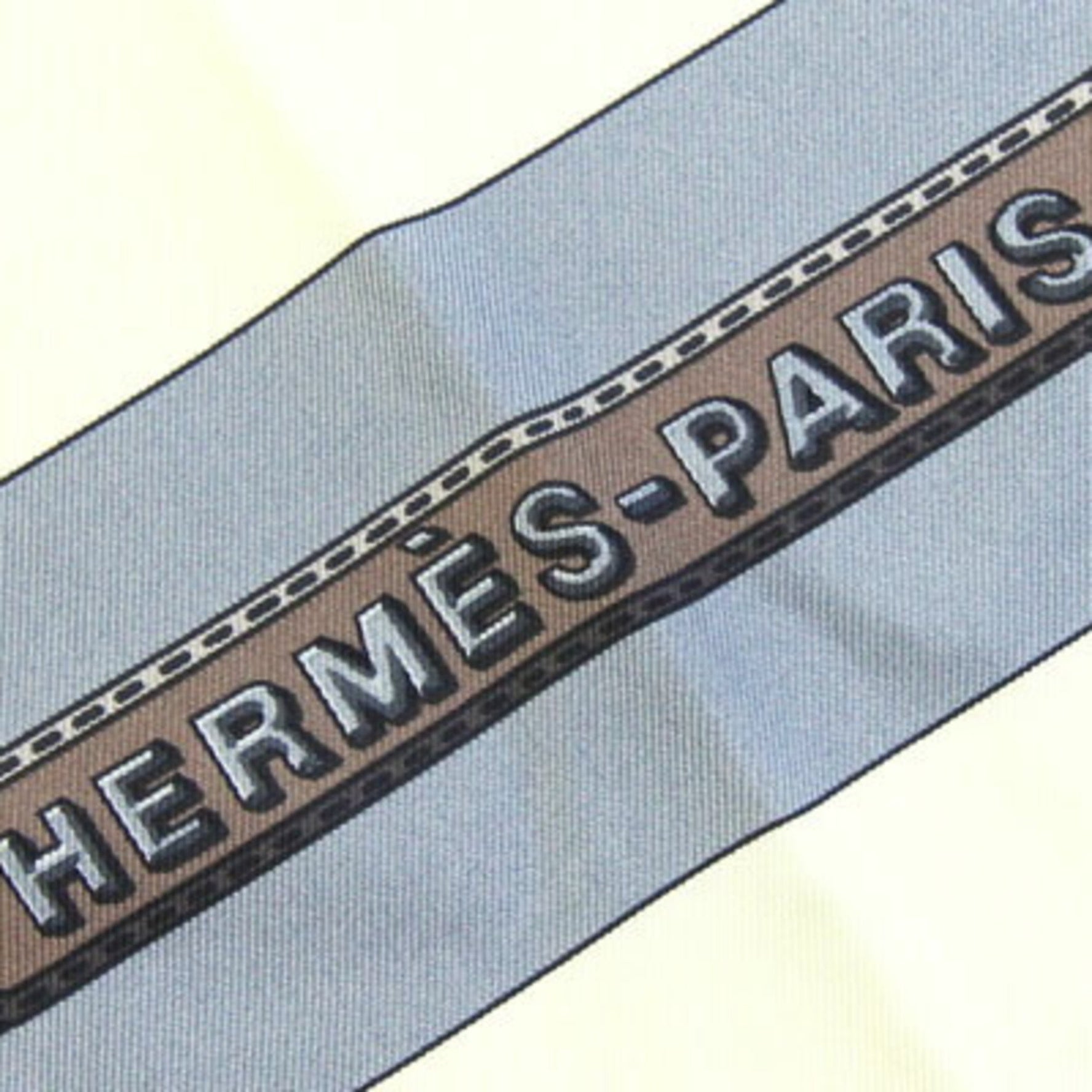 Hermes Carré 90 Scarf, Ivory/Greige, 100% Silk, Large Stole