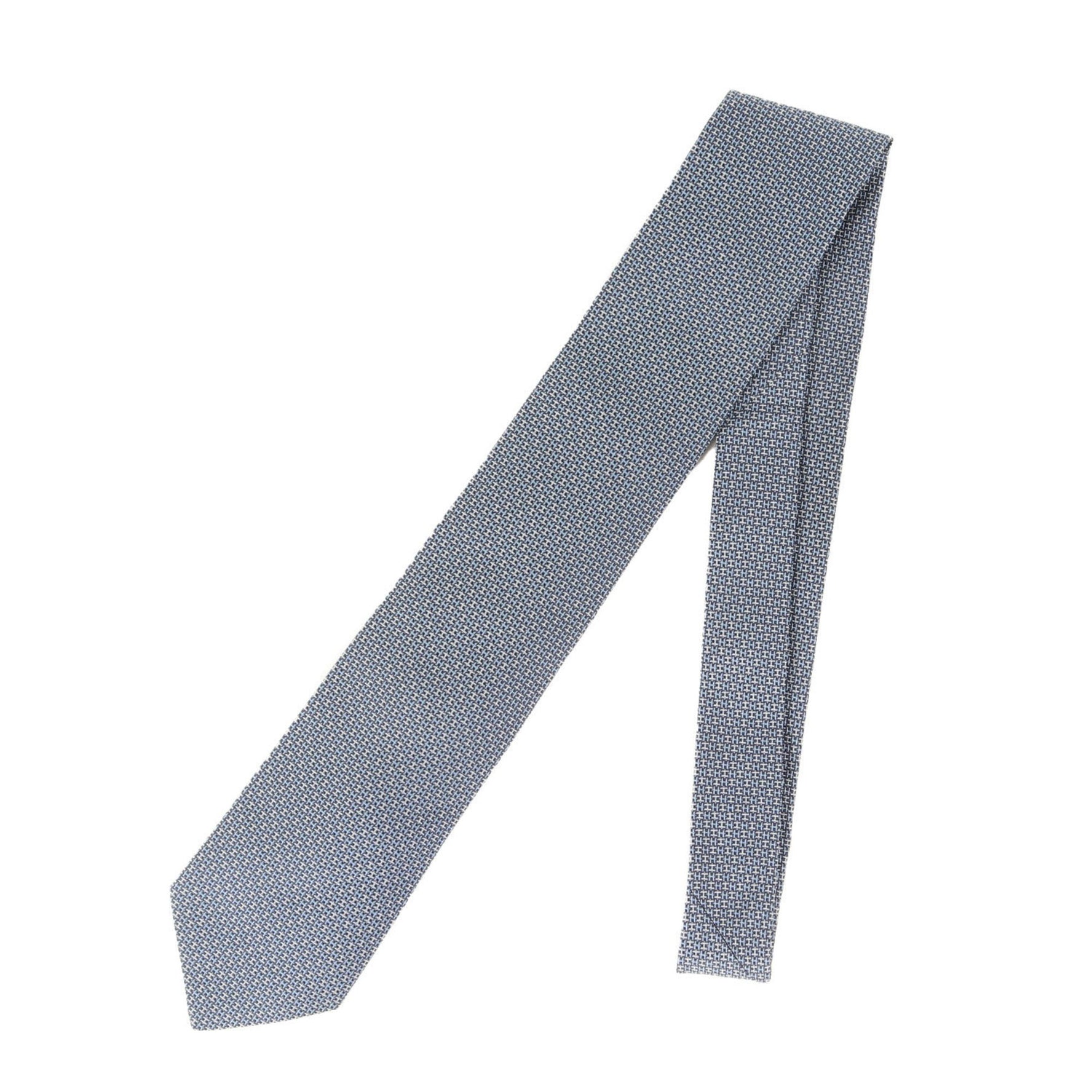 HERMES H Jacquard Silk Tie Made in France