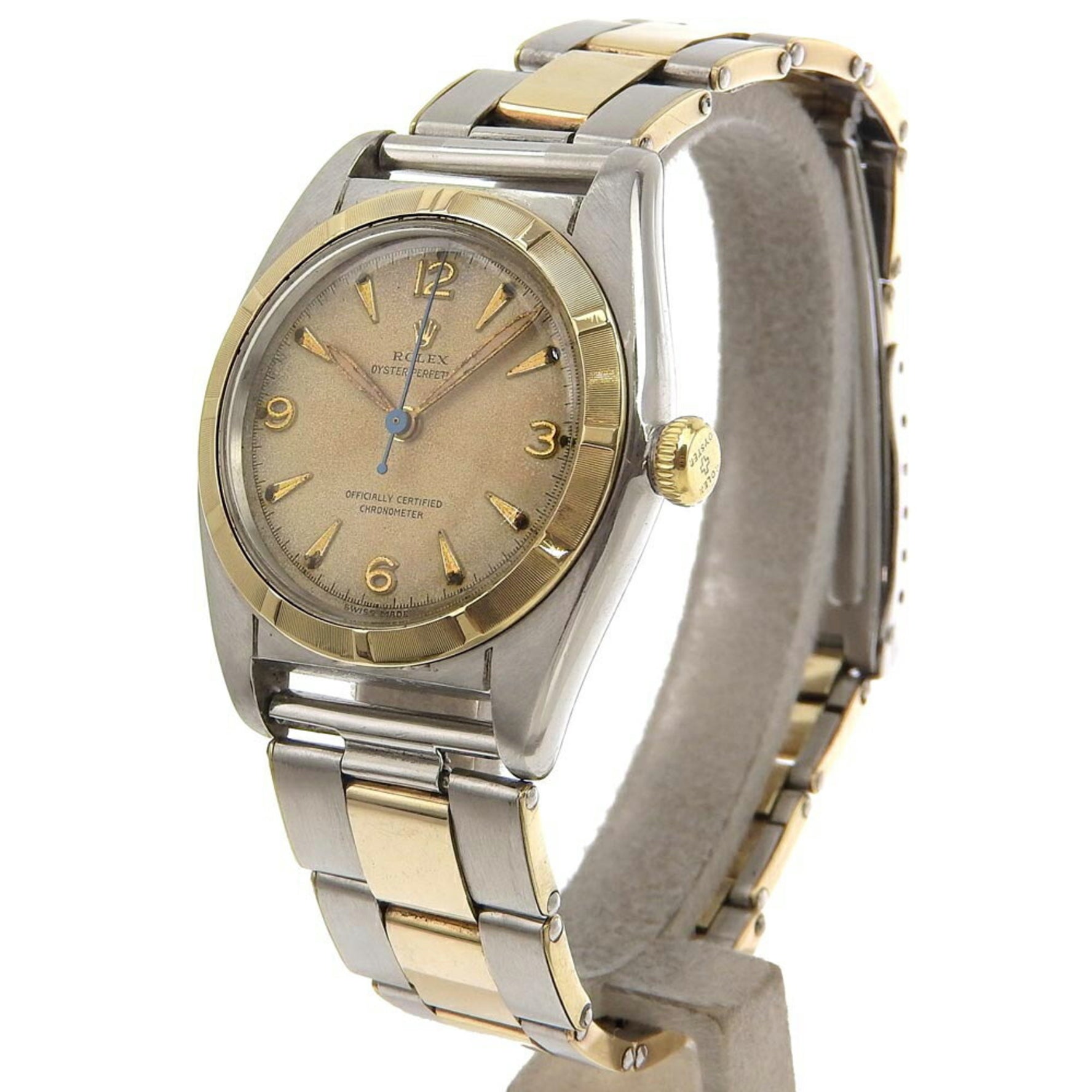 Rolex ROLEX Oyster Perpetual Watch Bubble Back No. 6 5010 Stainless Steel Automatic Beige Dial Boys