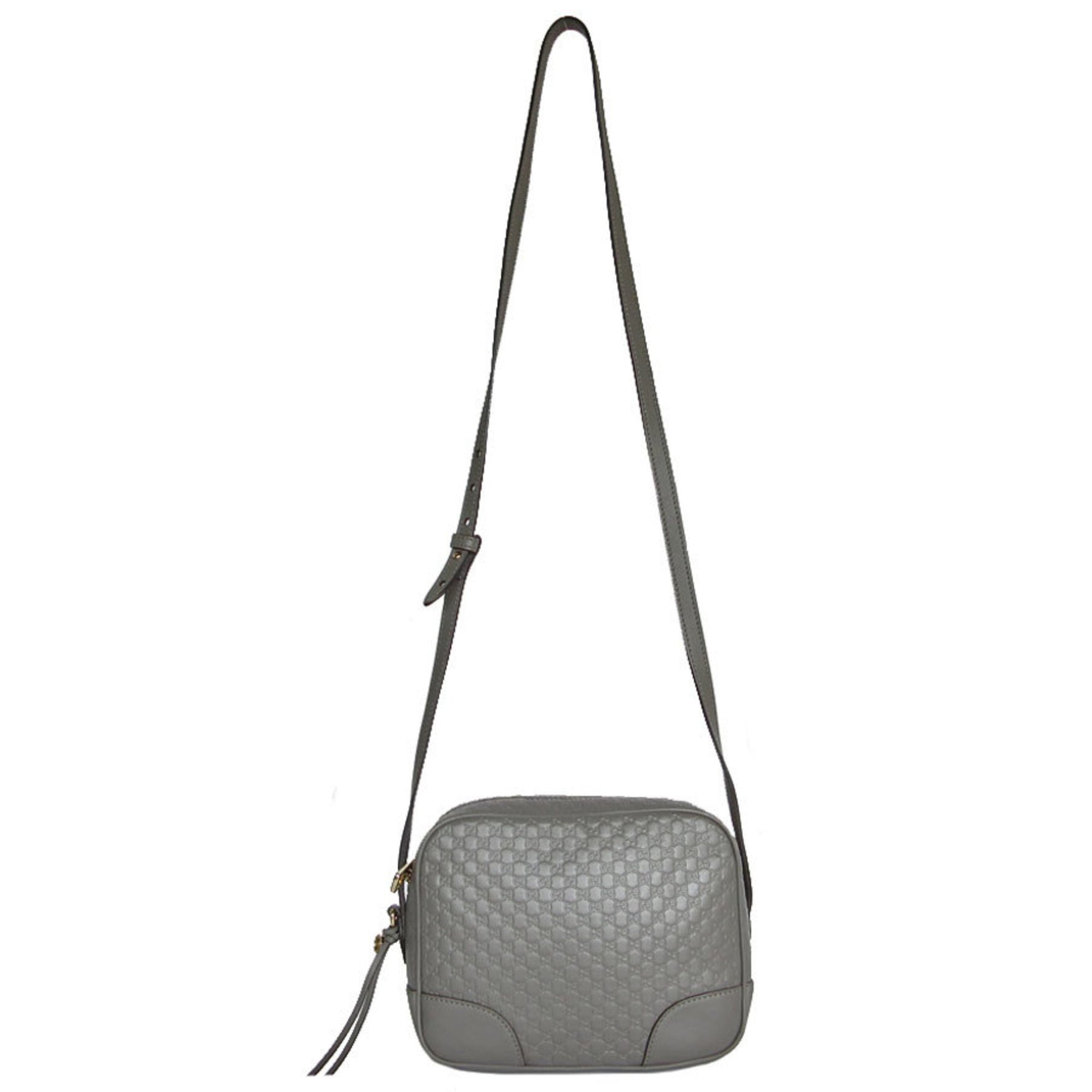 GUCCI shoulder bag micro Guccissima leather grey gold ladies