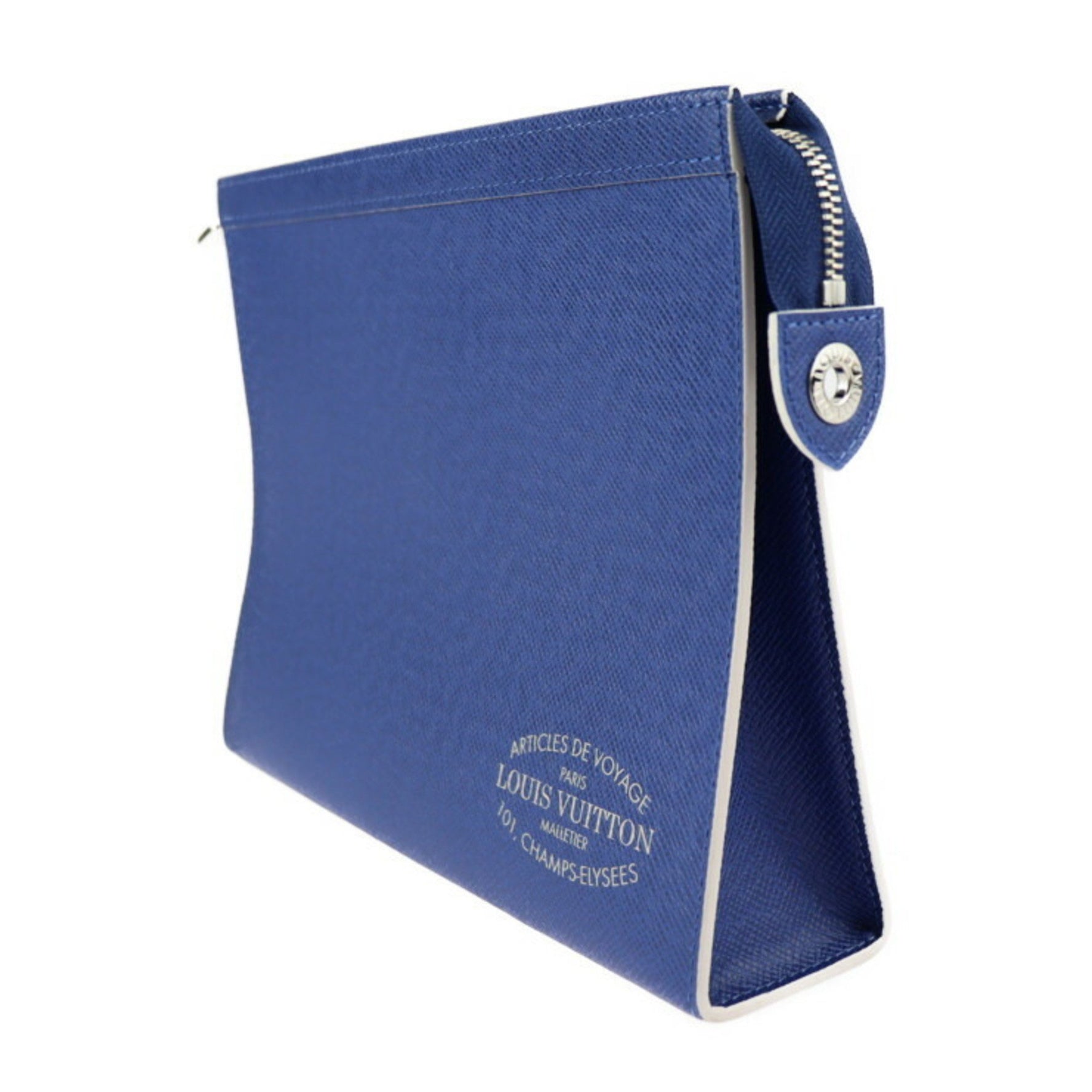 Louis Vuitton Pochette Voyage MM Second Bag Taiga Silver Hardware Clutch Pouch