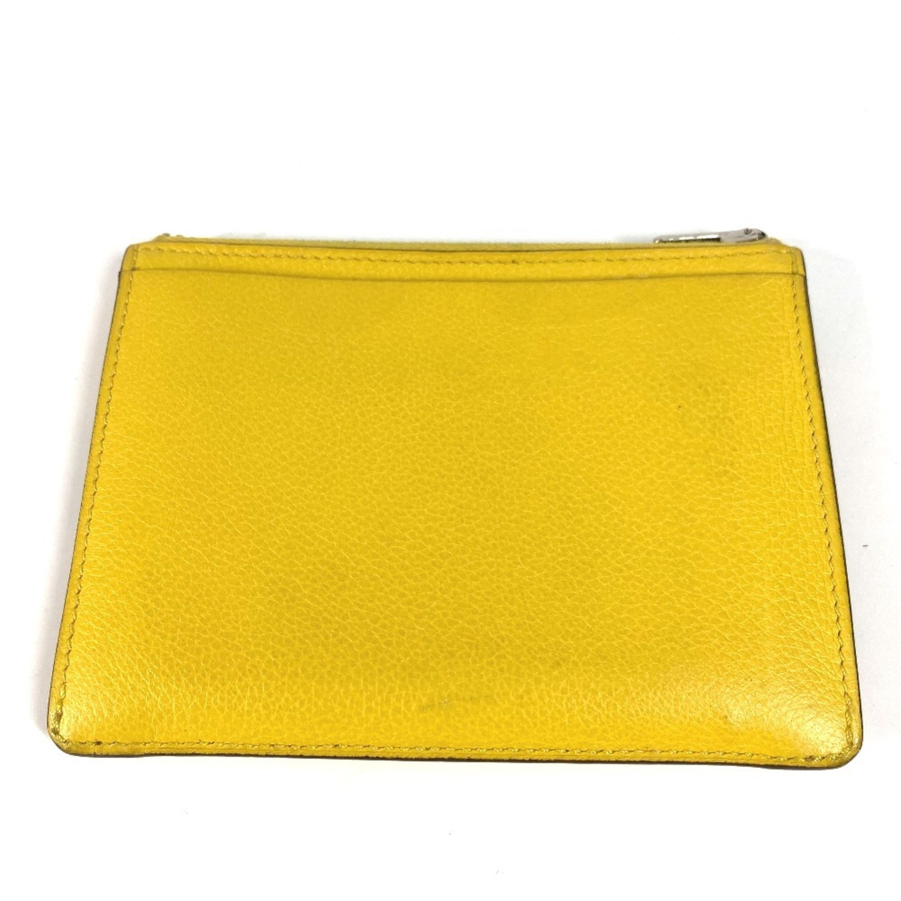 HERMES Card Holder Business Case Zip City Wallet Coin Purse Fragment Evercolor Jaune Naples