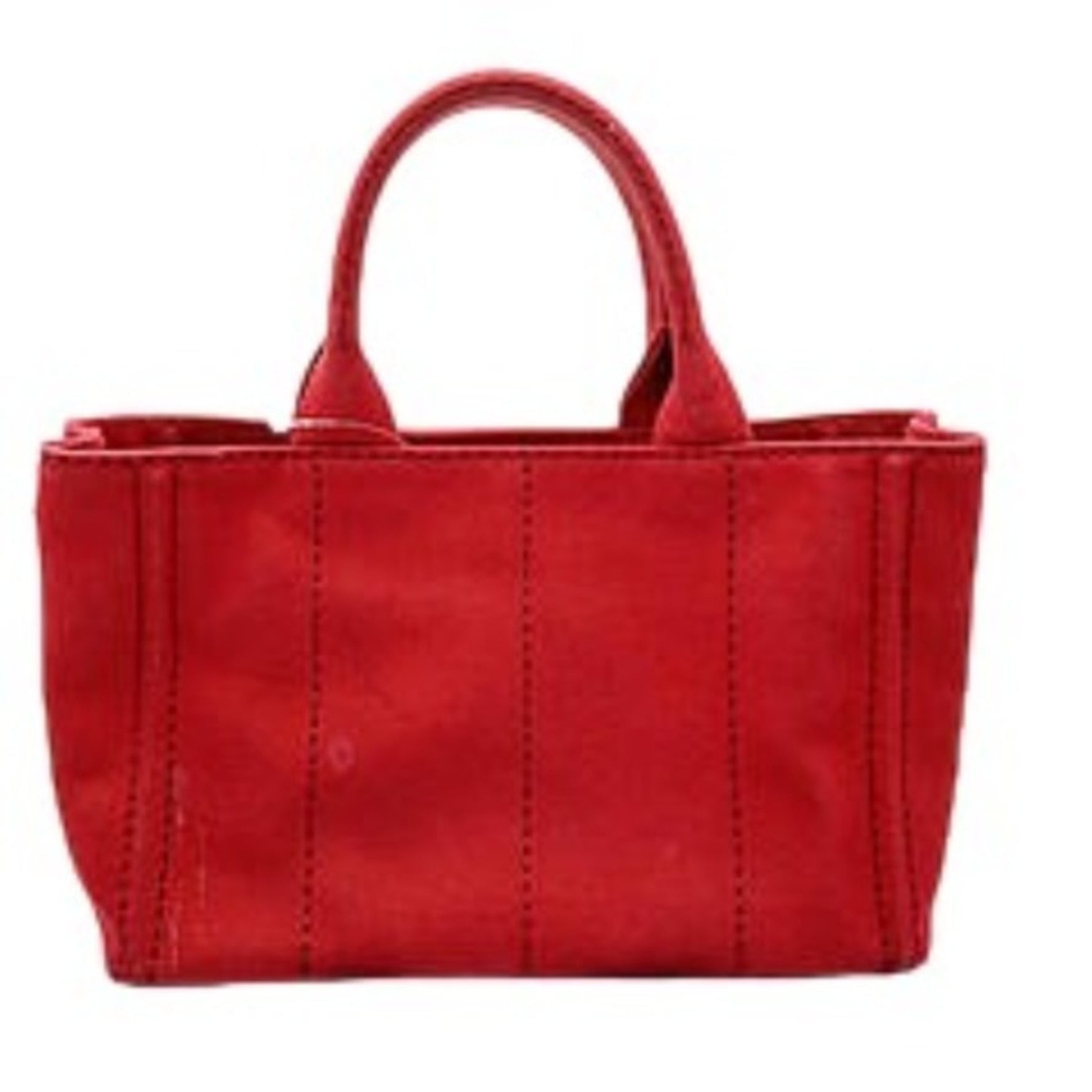 PRADA Tote Bag Canvas Canapa Red