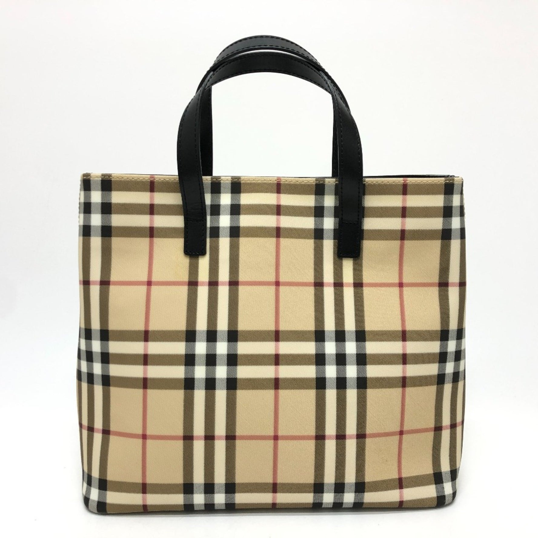 Burberry check Bag Hand Bag Red/Black