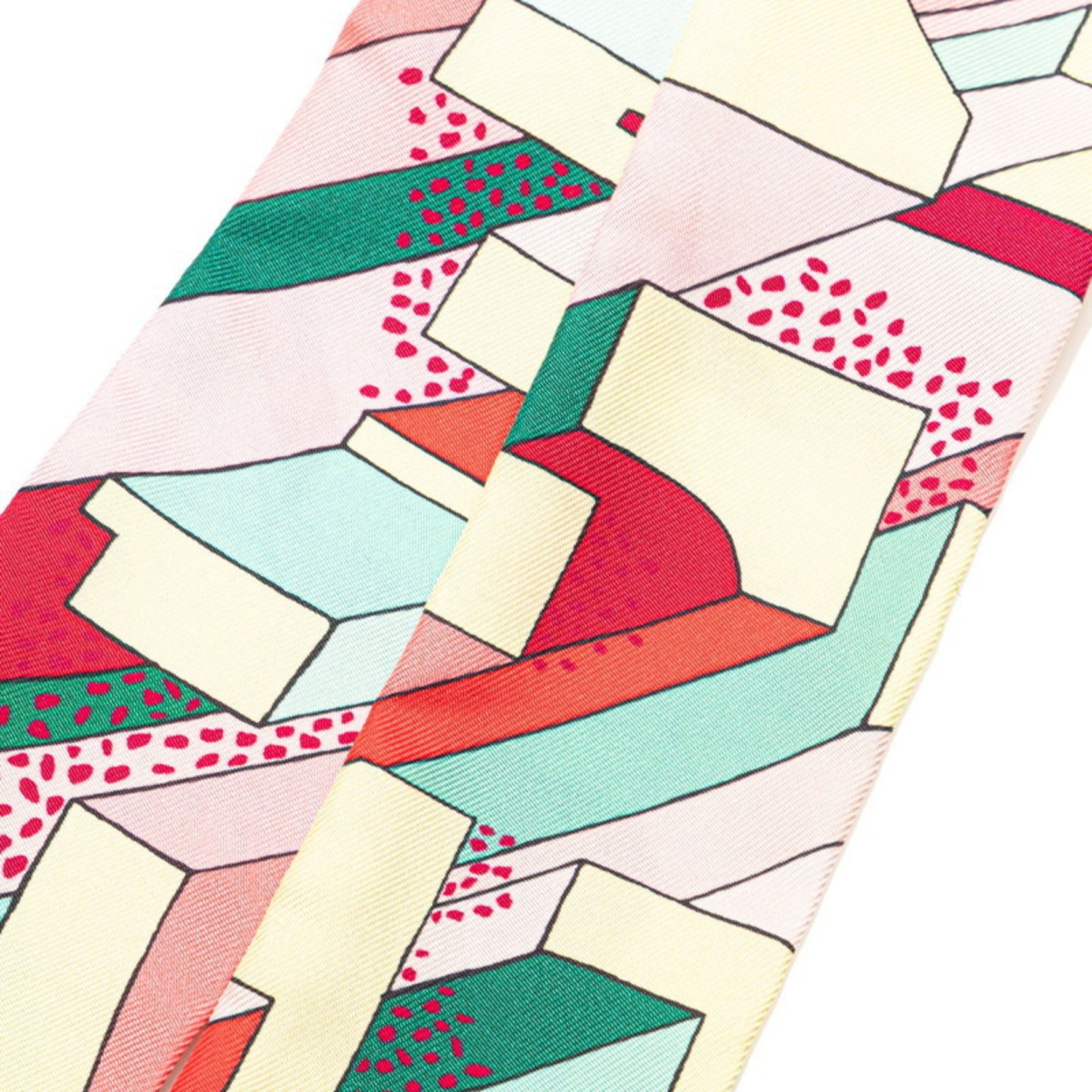 Hermes Twilly ON A SUMMER DAY Scarf Muffler Pink Green Multicolor Silk