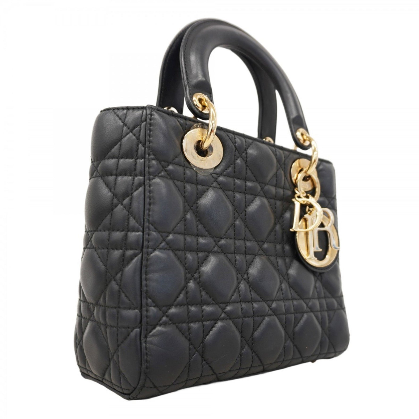 Christian Dior Cannage Lady Handbag in Champagne Leather