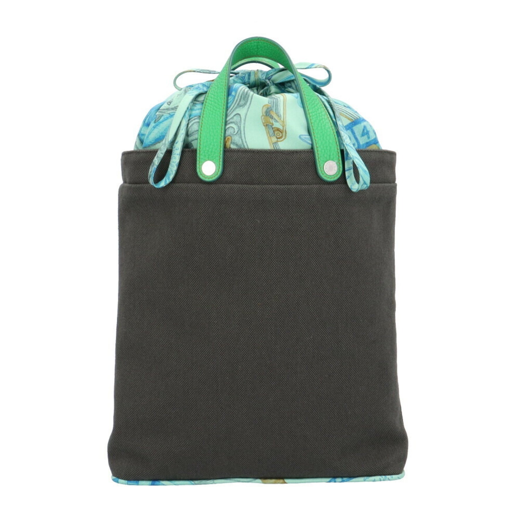 Hermes Petit H Handbag Canvas Grey