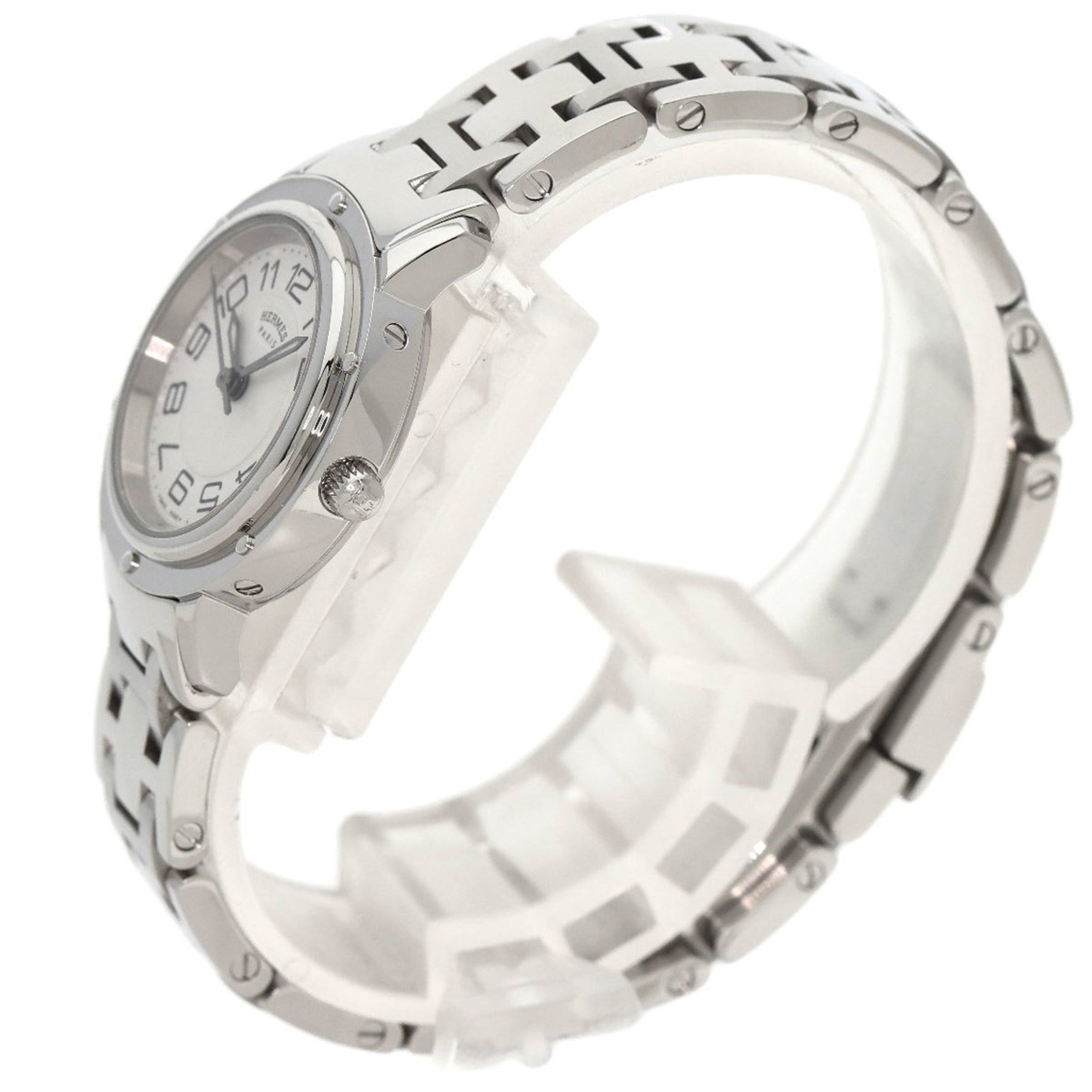 Hermes Clipper Classic Watch Stainless Steel SS Ladies