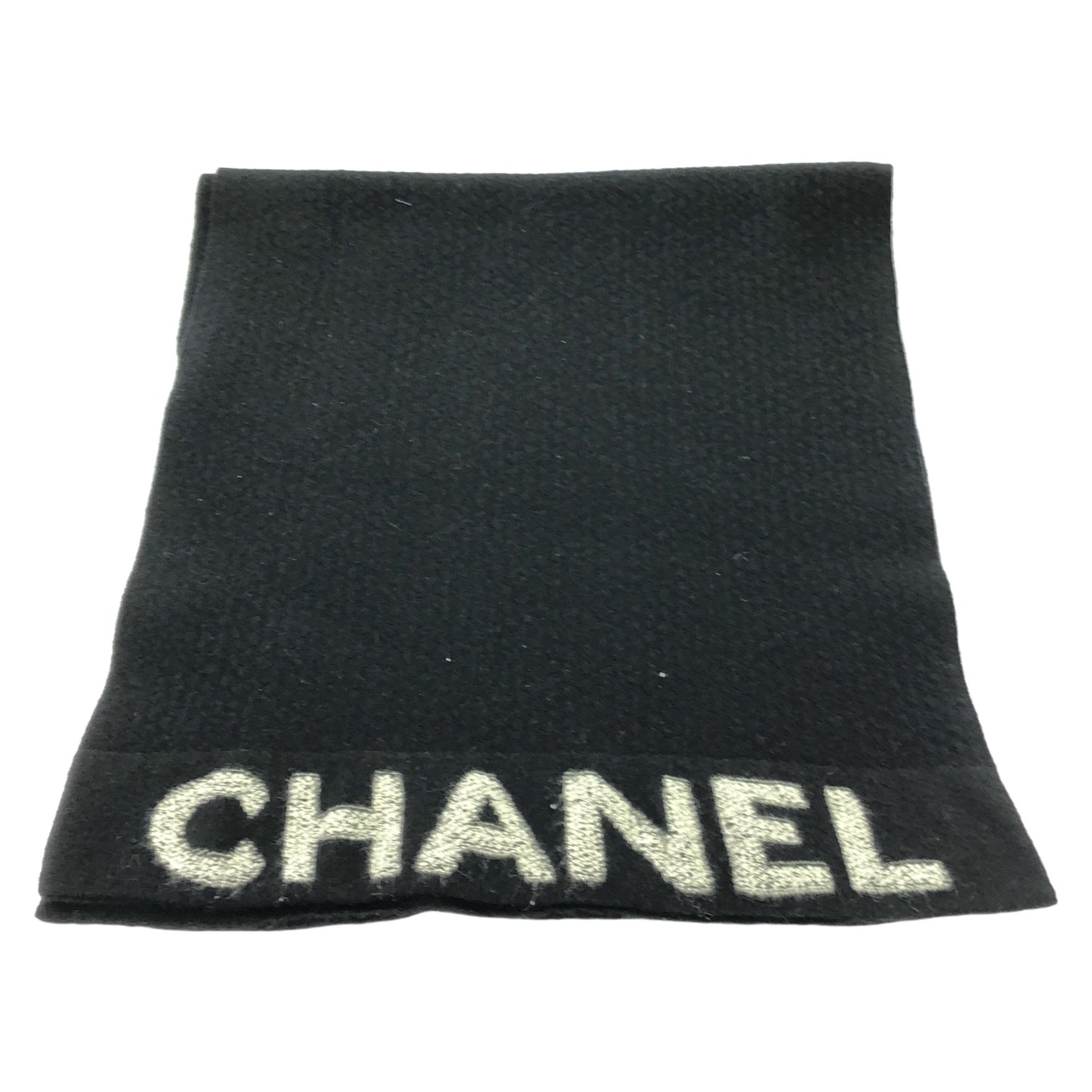 CHANEL Logo Scarf Wool