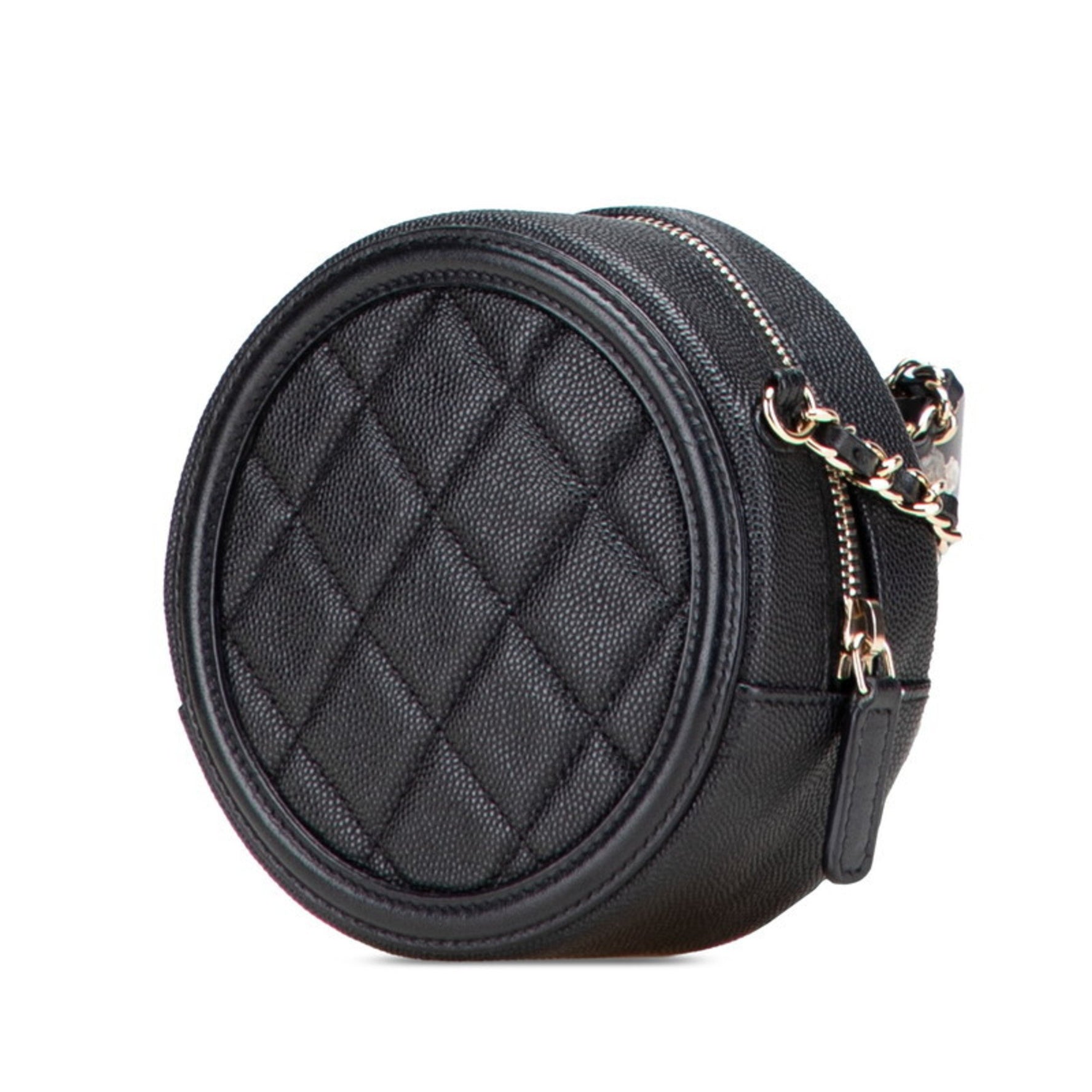 CHANEL Matelasse Coco Mark CC Filigree Chain Shoulder Bag Caviar Leather