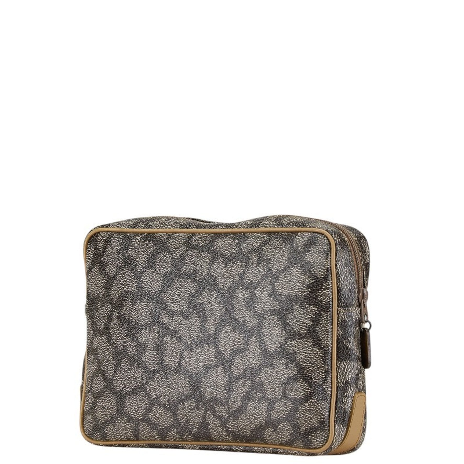 Saint Laurent Giraffe Clutch Bag Second Beige Brown Leather
