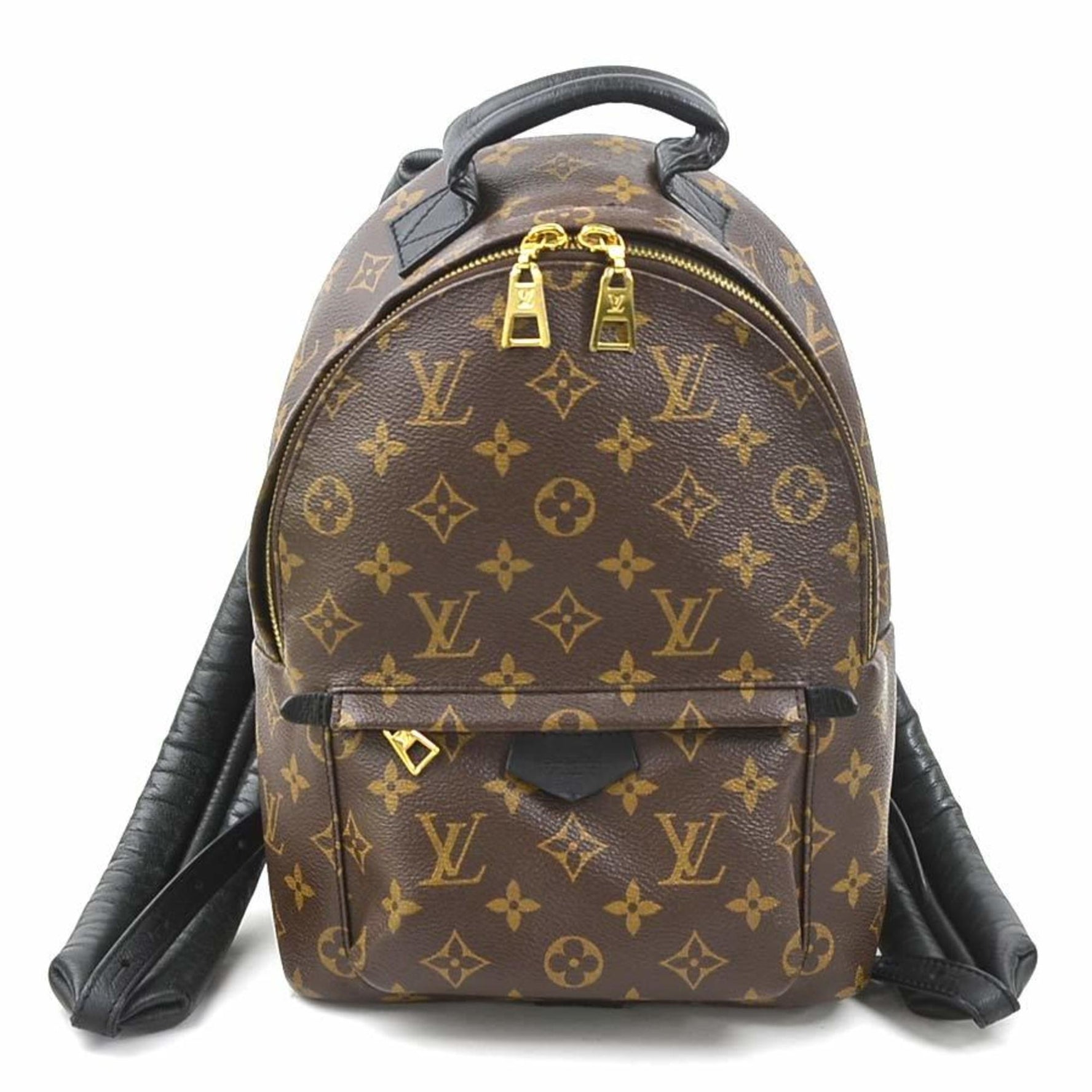 Louis Vuitton Backpack Monogram Palm Springs Canvas Brown Black Gold