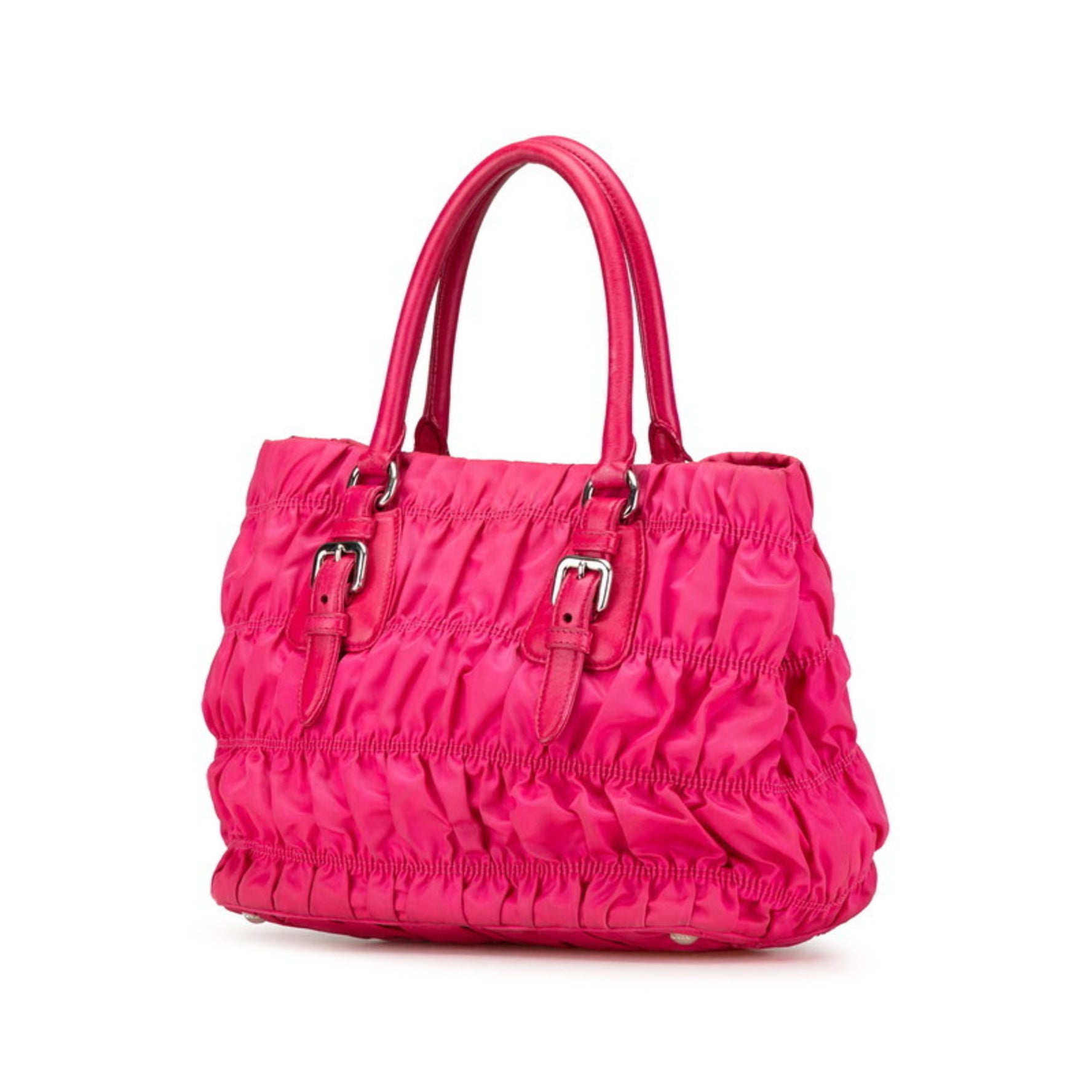 Prada Triangle Plate Handbag Shoulder Bag Nylon Leather