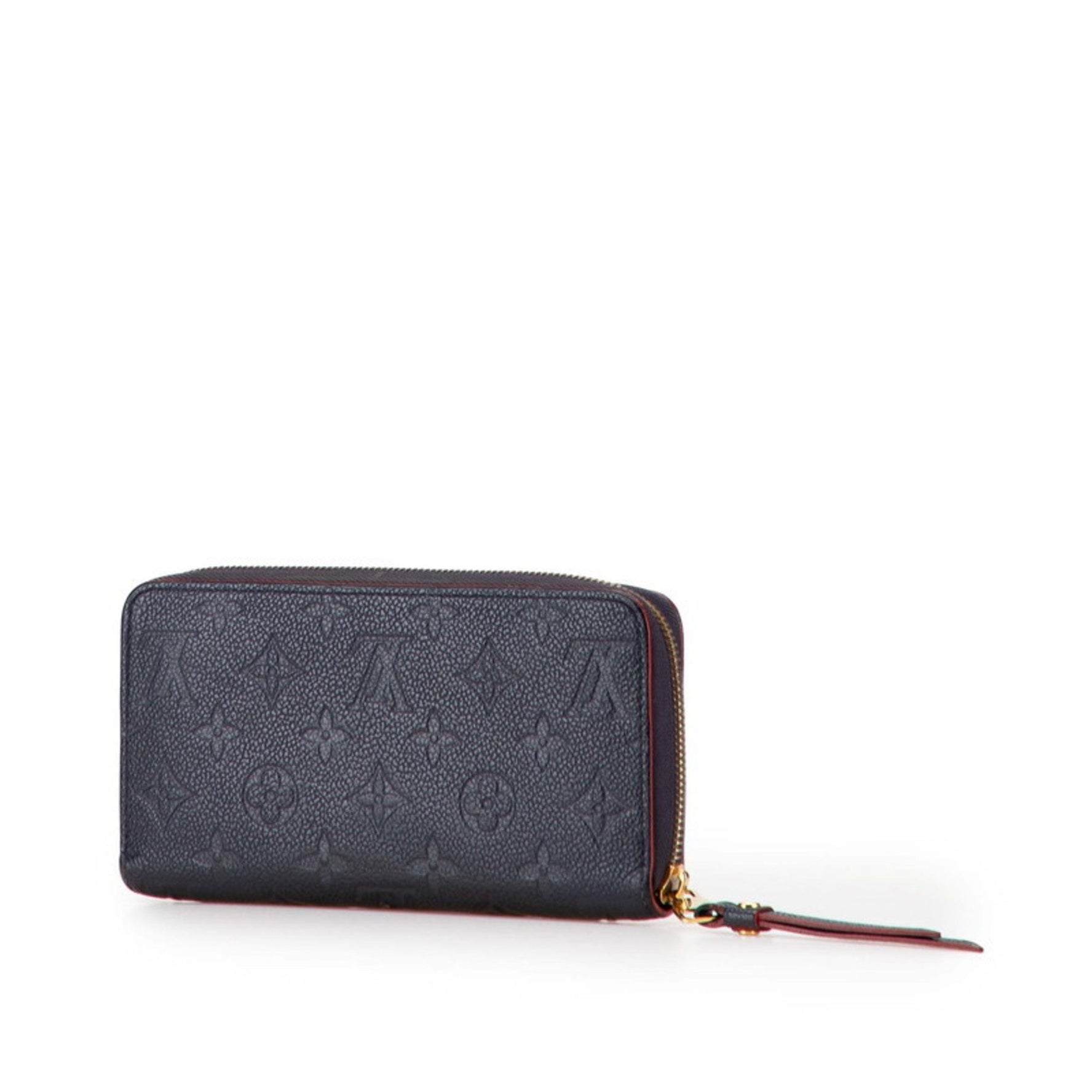 Louis Vuitton Monogram Empreinte Zippy Wallet, Round Zipper Long Wallet Marine Rouge Navy Red Leather, LOUIS VUITTON