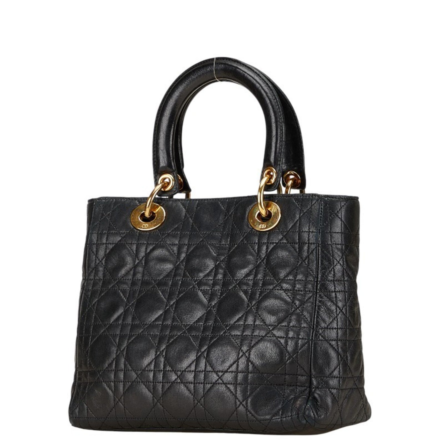 Christian Dior Dior Lady Cannage Handbag Leather