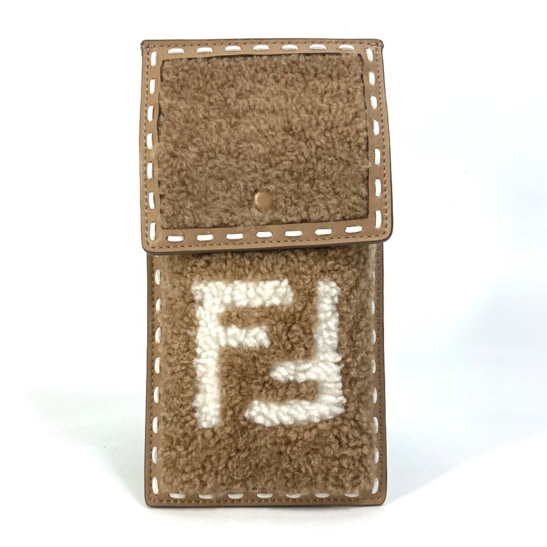 FENDI Smartphone Case Phone Pouch FF Fur Leather