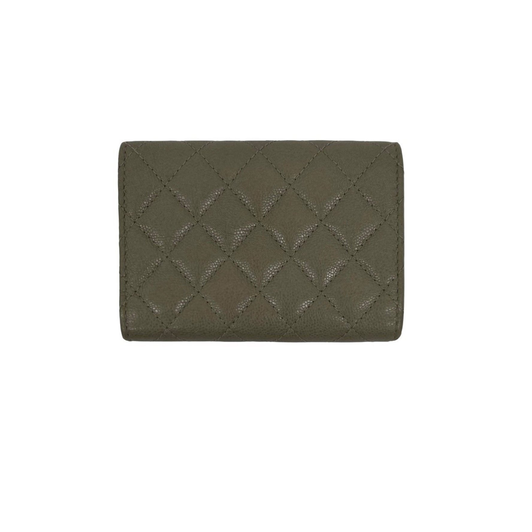 CHANEL Boy Matelasse Coco Caviar Leather Tri-fold Wallet Series)