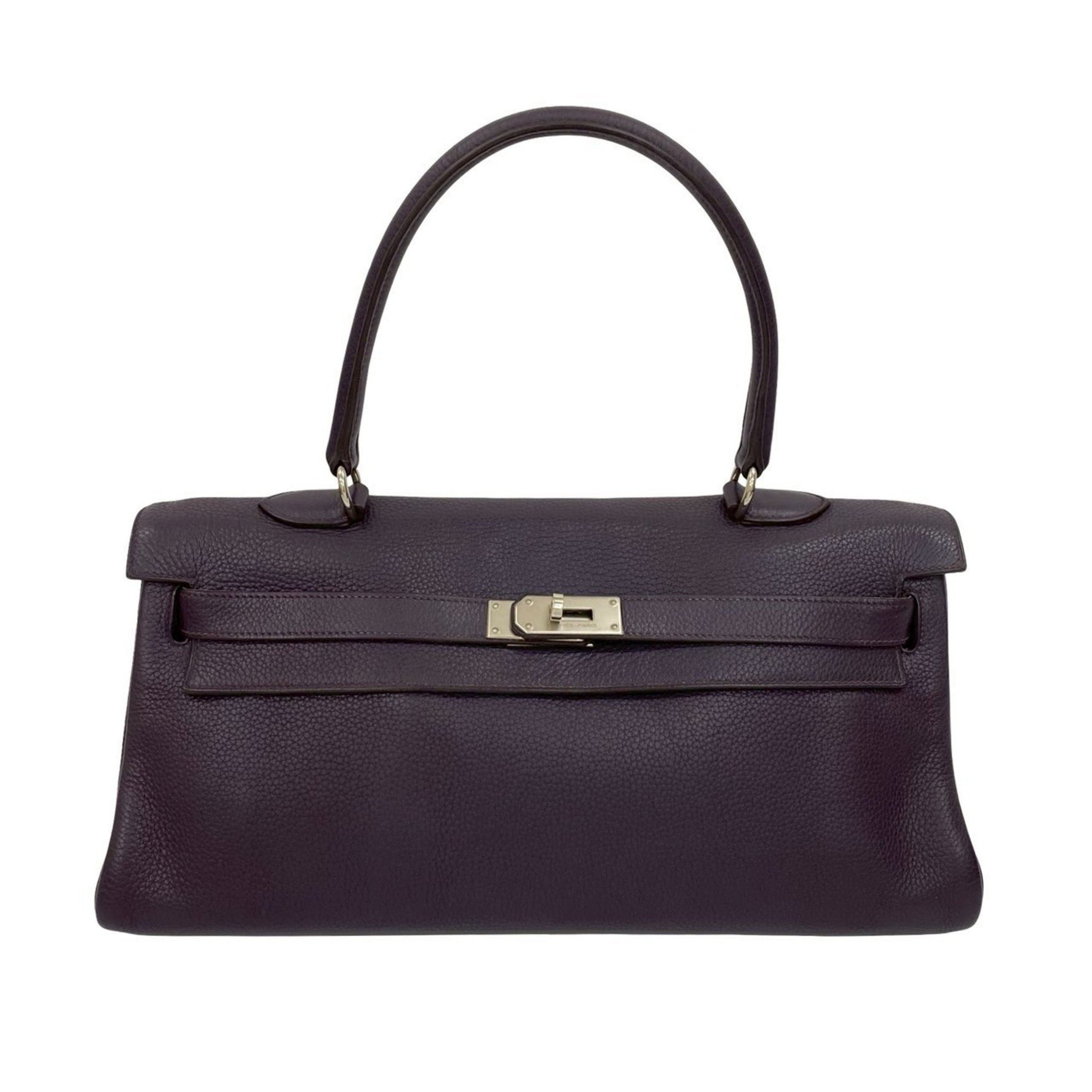 HERMES Kelly Shoulder Bag 42, Taurillon Clemence Leather, Genuine Leather Handbag/Mini Tote Bag