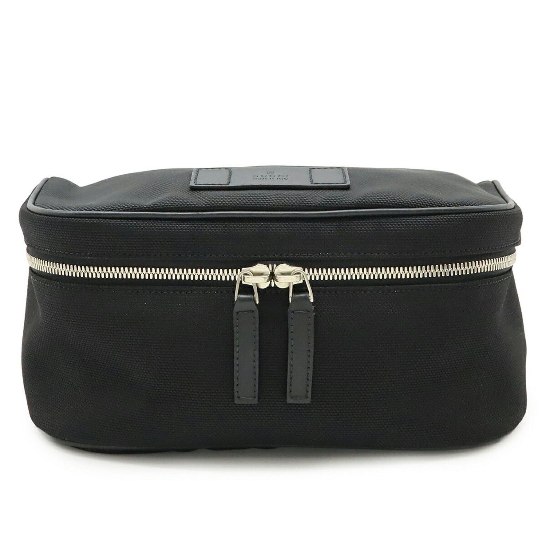 GUCCI Sherry Line Body Bag, Waist Shoulder Nylon Canvas and Leather, Black