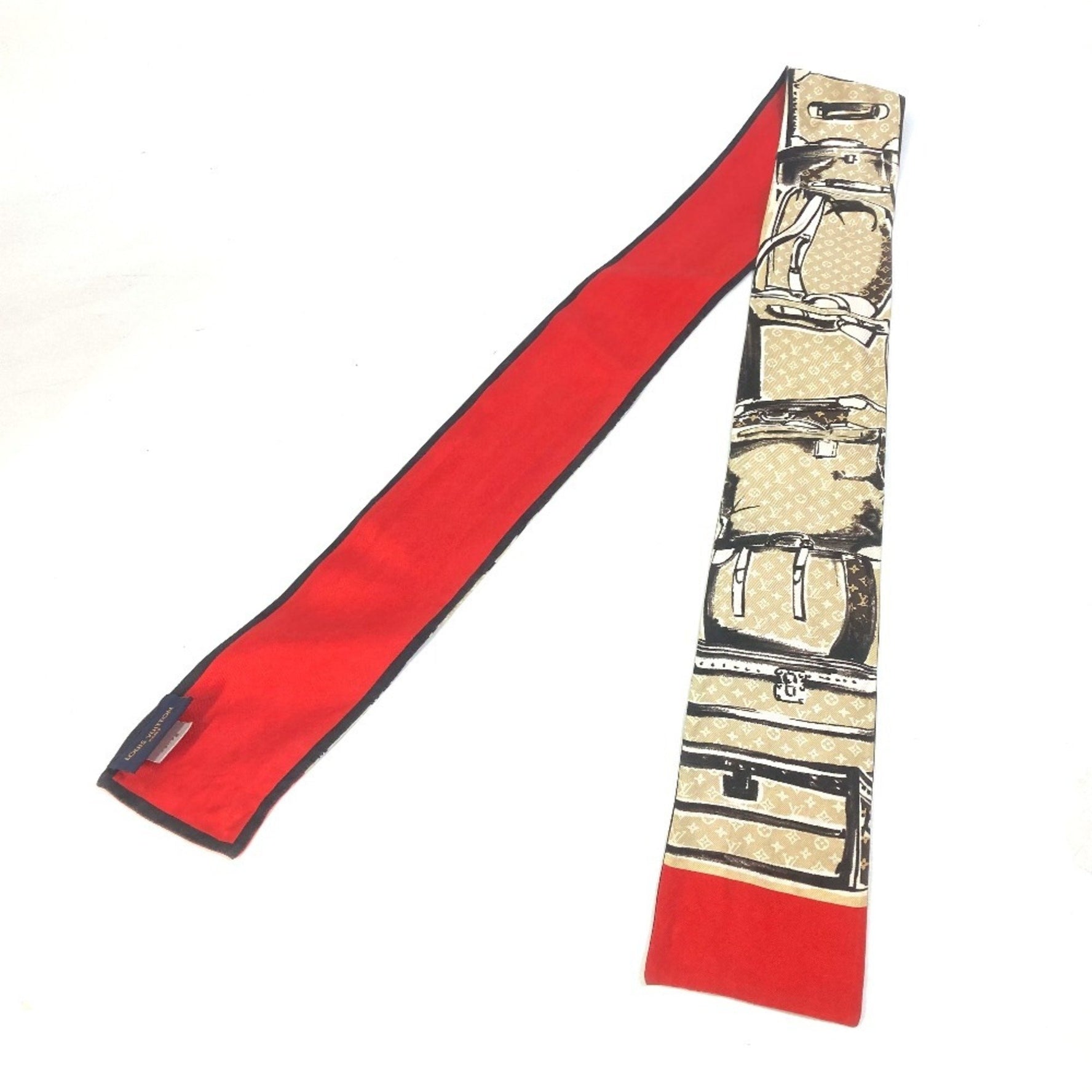 Louis Vuitton Monogram Bandeau Trunk Scarf Silk Beige