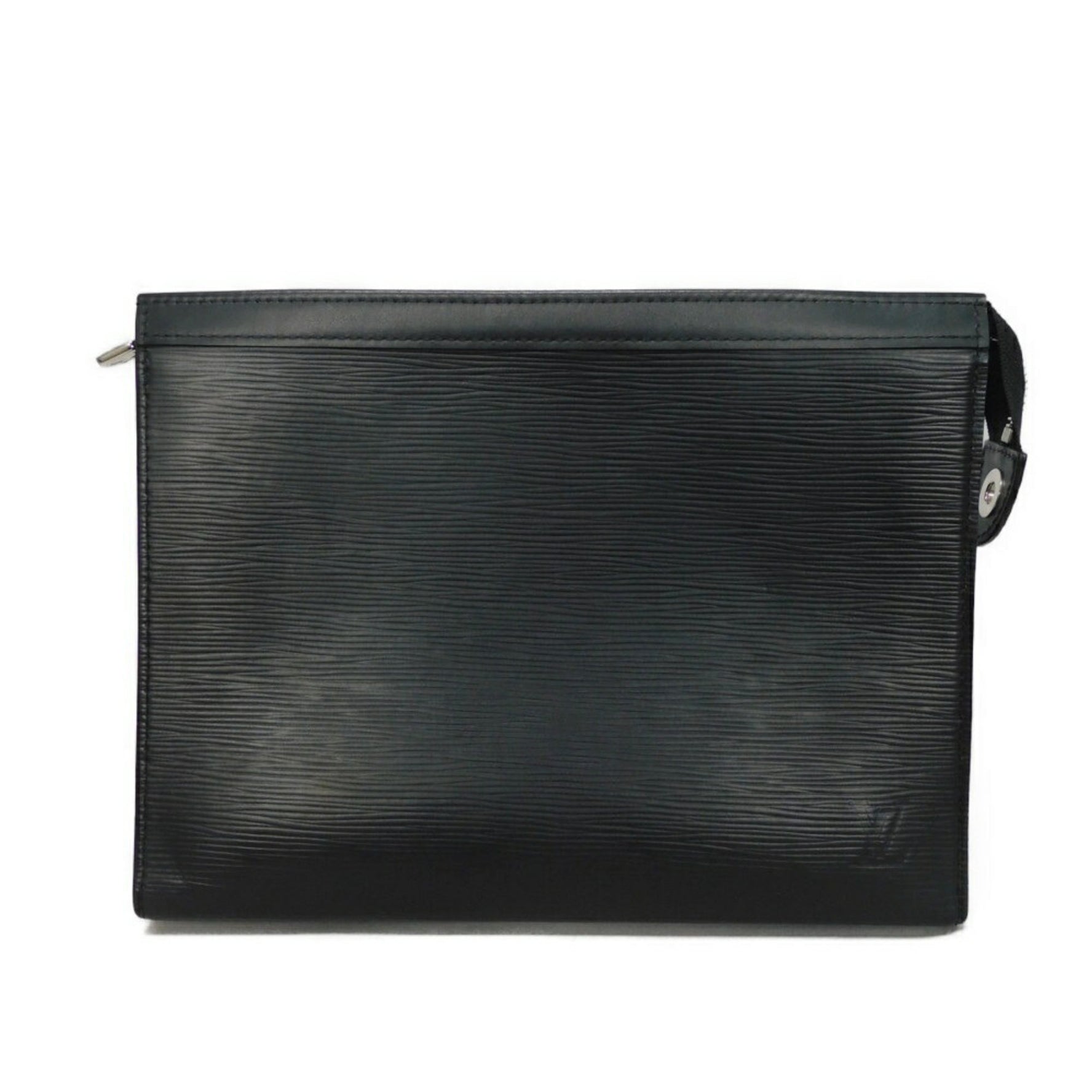 Louis Vuitton Clutch Bag Pochette Voyage MM LV Black Second RFID IC Chip Epi Noir