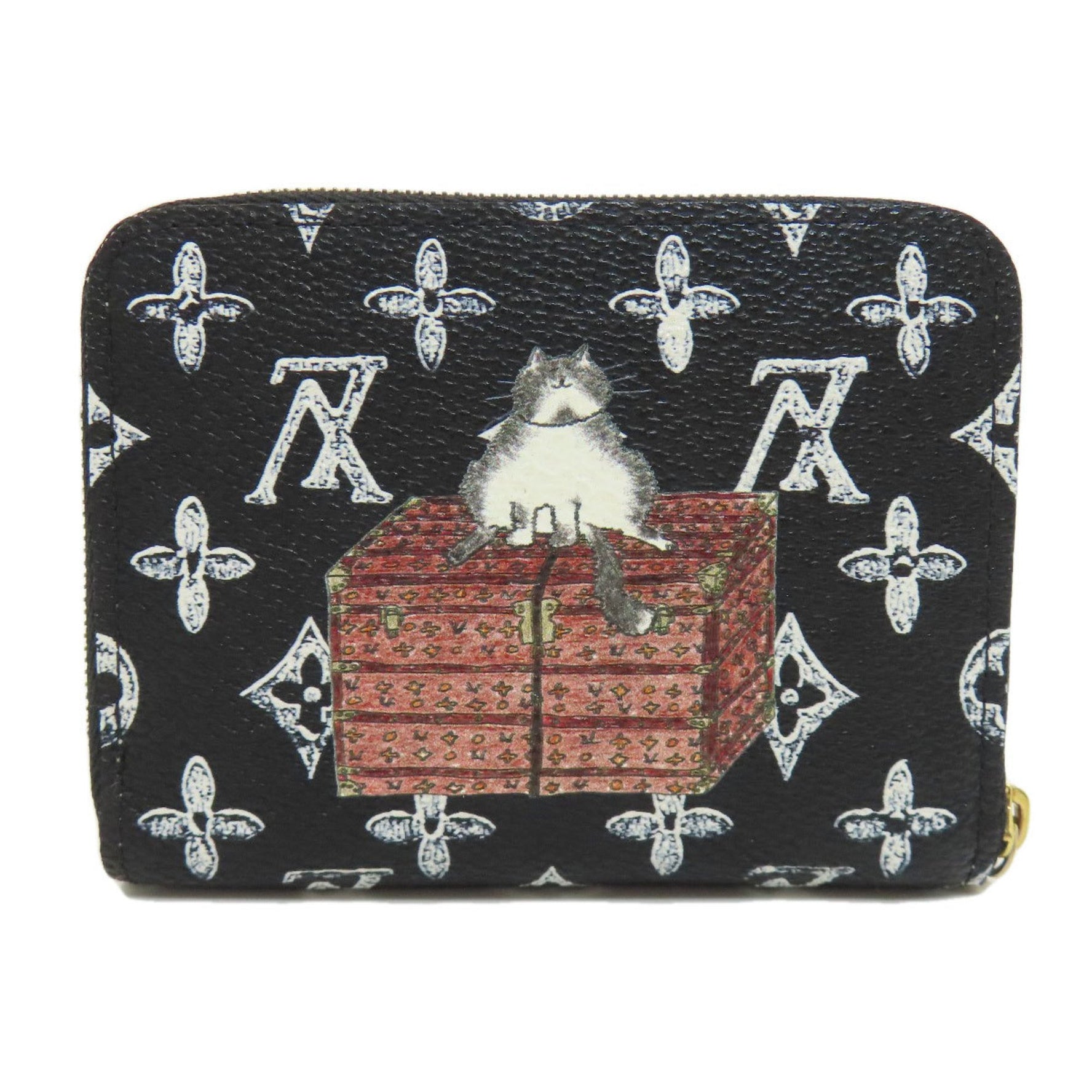 Louis Vuitton Zippy Coin Purse Catgram Wallet/Coin Case Monogram Canvas