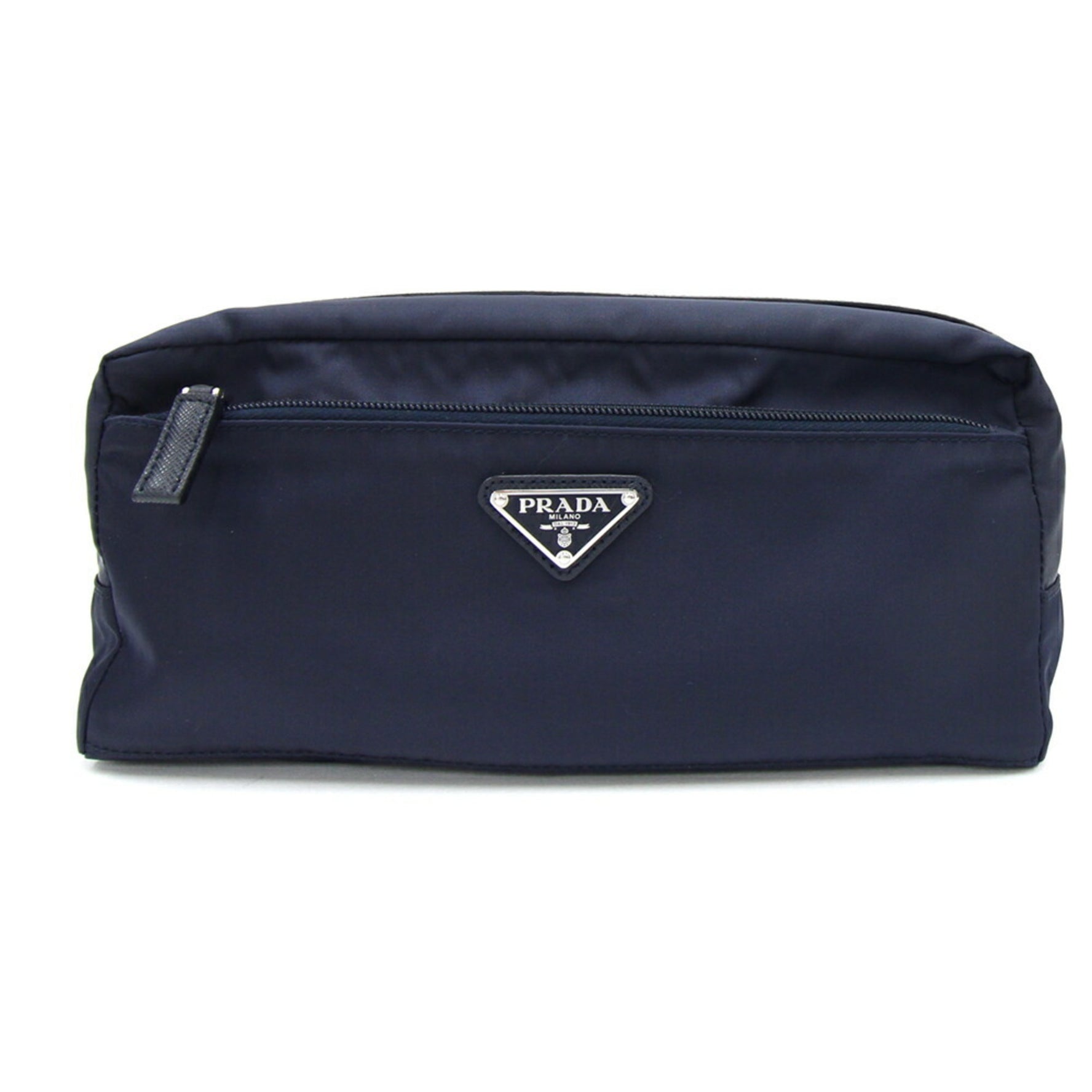 Prada Pouch Nylon Leather Clutch Bag Travel Men's