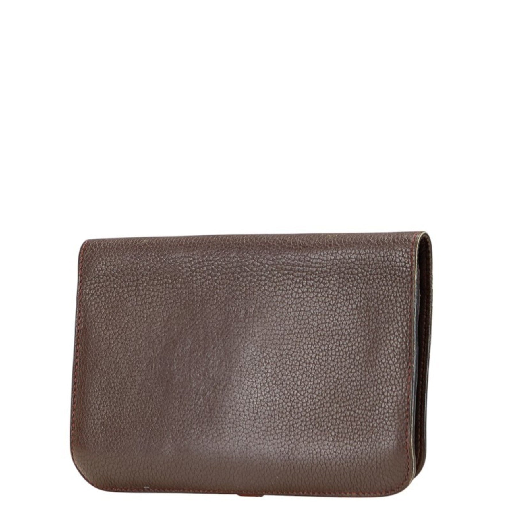 Hermes Hermès Dogon GM Duo Two-Tone Bifold Wallet in Chocolate Vermilion Togo
