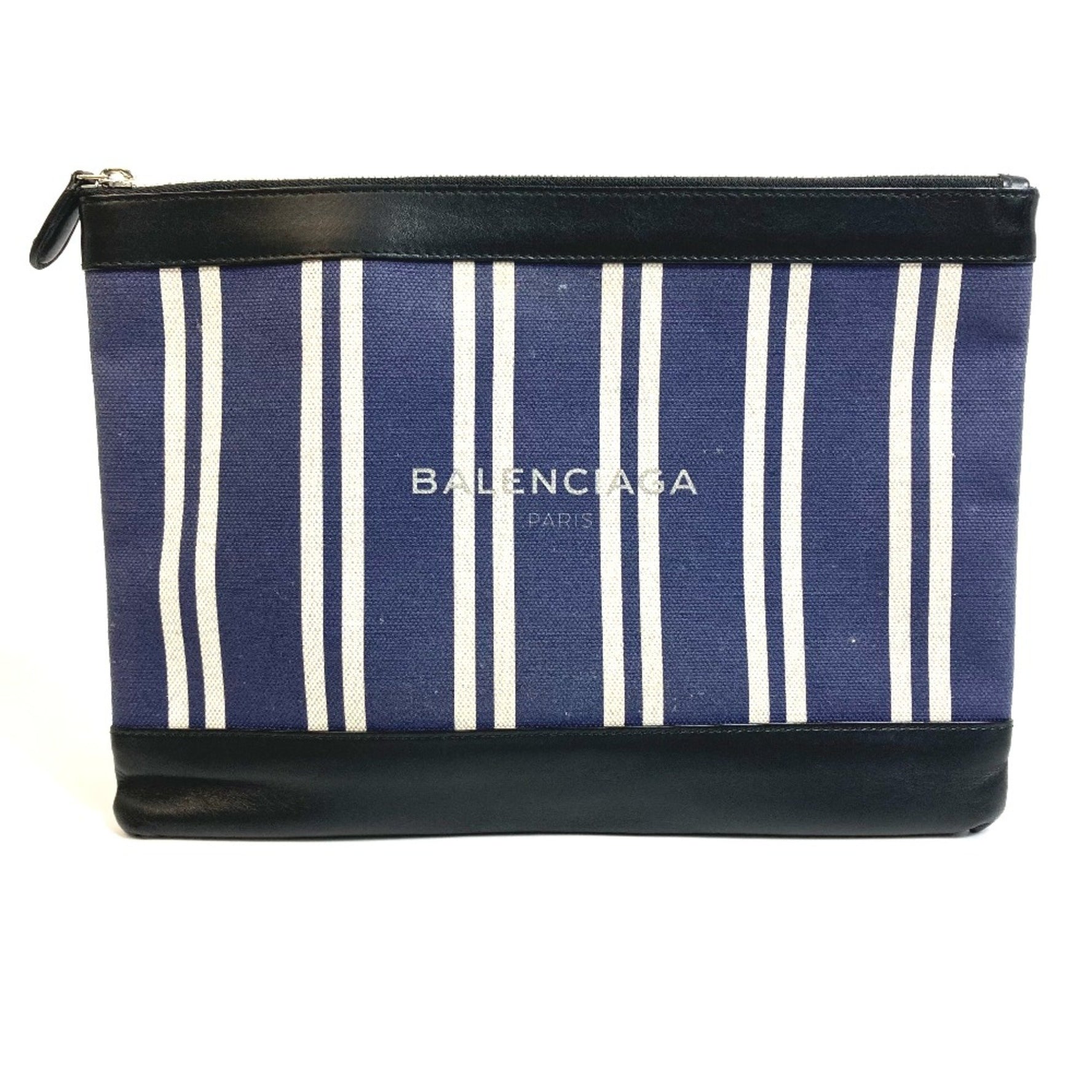 Balenciaga Striped logo Bag Large Pouch Cluch Bag Clutch bag x Black
