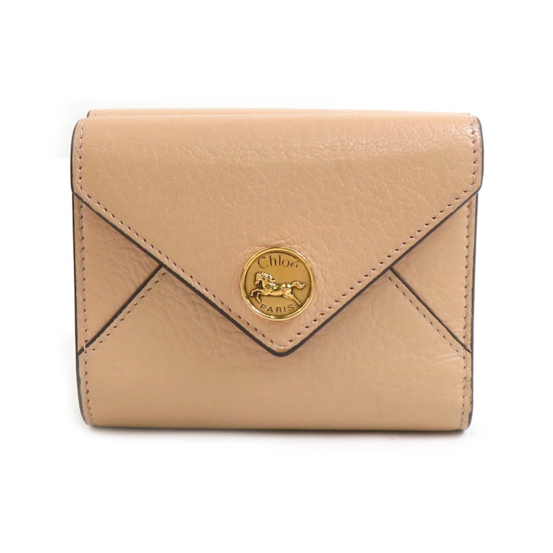 Chloé Chloe Bifold Wallet in Pink Beige Leather