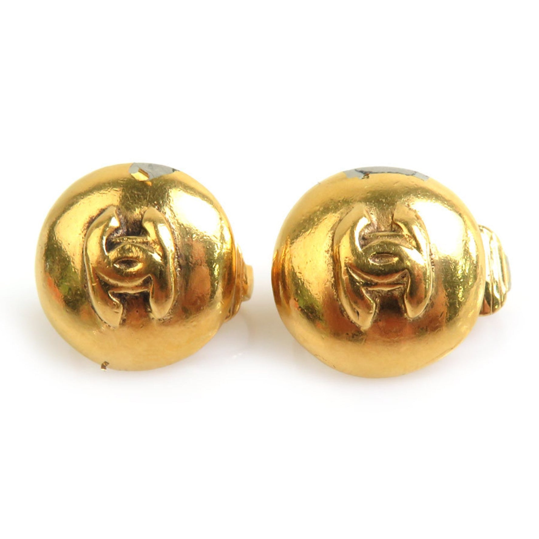 CHANEL Coco Mark Metal Earrings