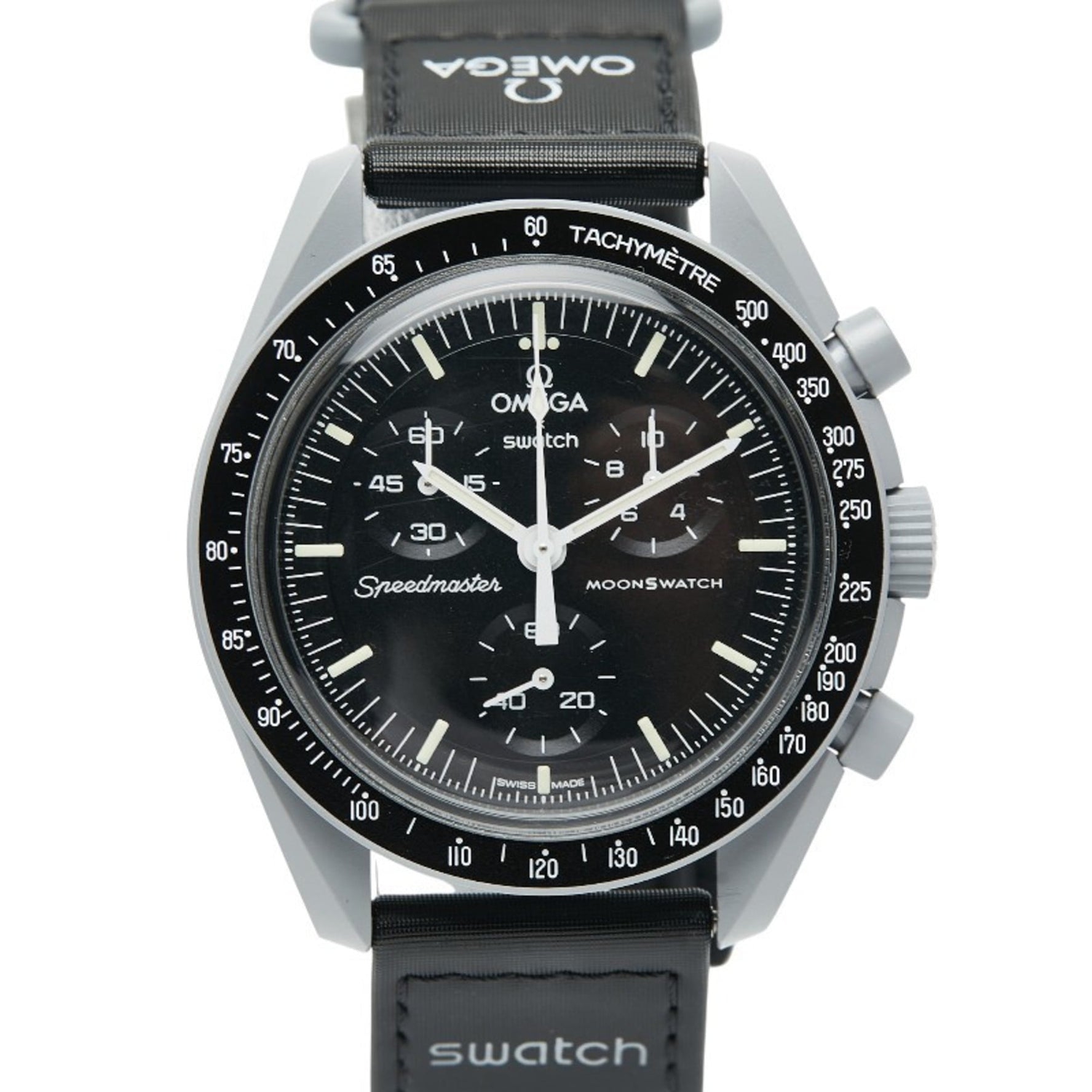 Omega x Swatch MoonSwatch Mission to the Moon Watch Quartz Black Dial Ceramic Nylon