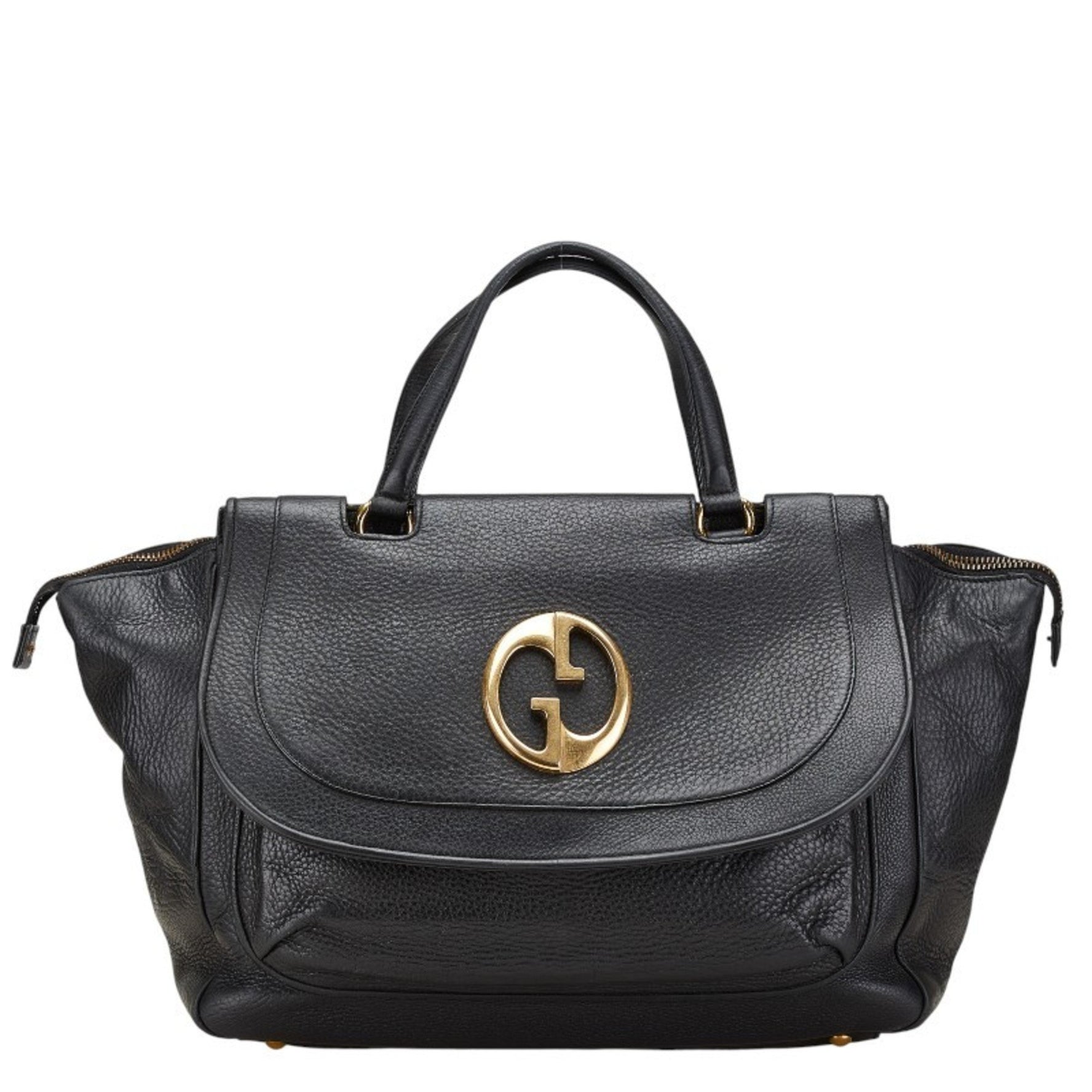 Gucci Double G Handbag Boston Bag Leather