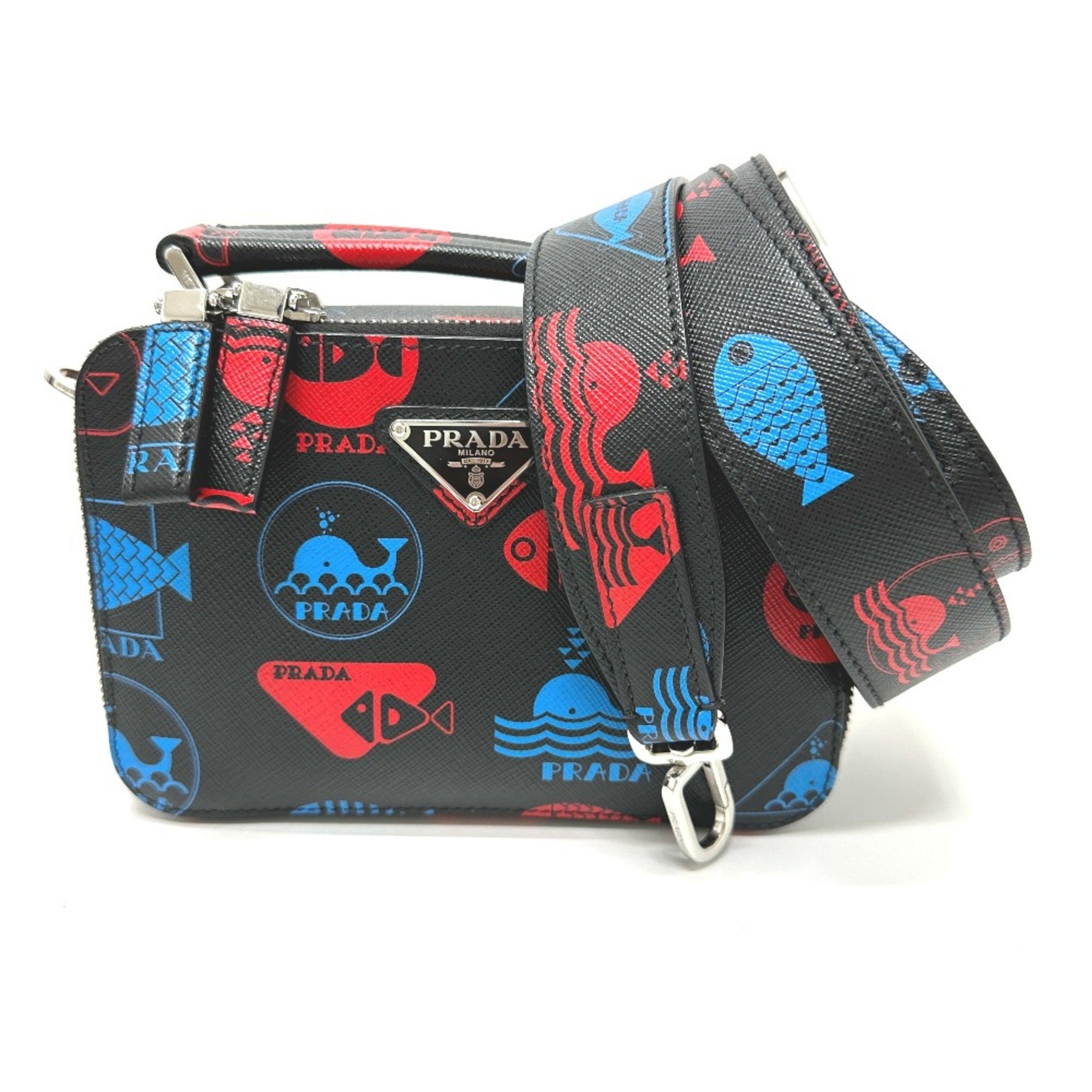 PRADA whale whale Hand Bag Crossbody Vanity Bag Shoulder Bag
