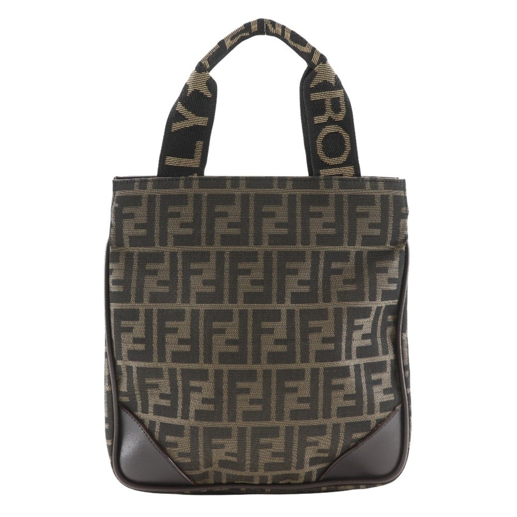 FENDI Mini Tote Handbag, Zucca Pattern, Nylon Canvas, Size