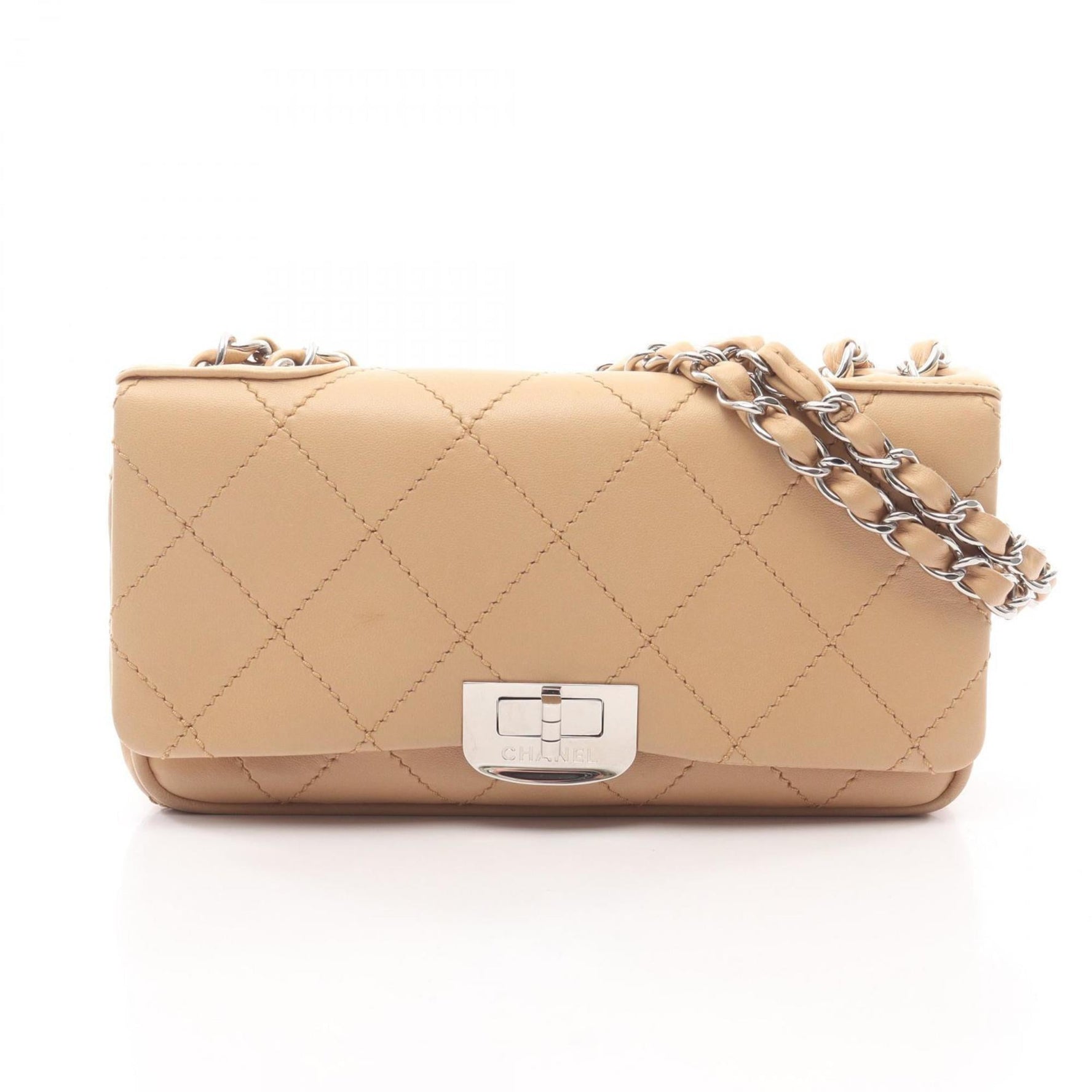 CHANEL 2.55 Wild Stitch Shoulder Bag in Lambskin Leather