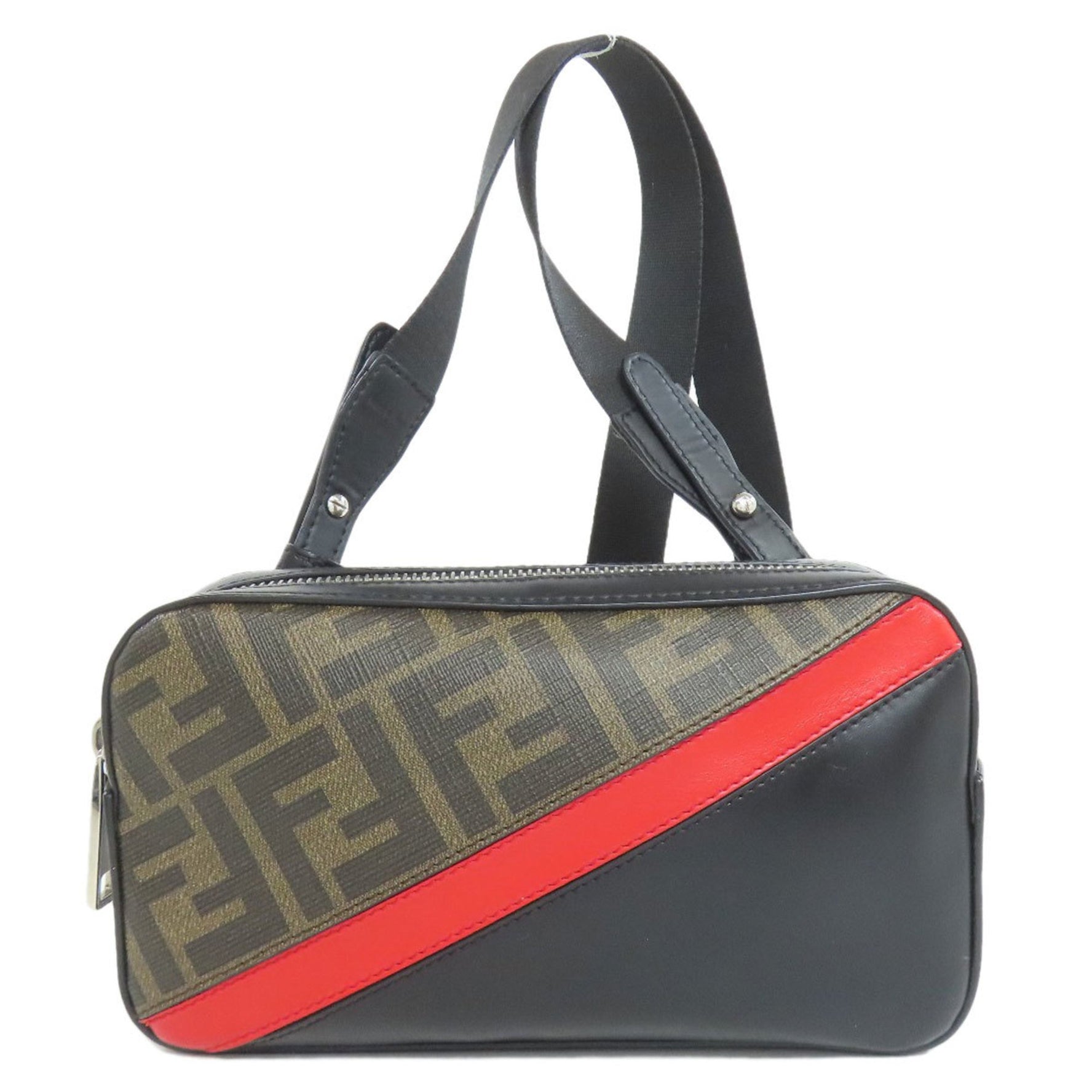 Fendi camera bag, diagonal shoulder bag in PVC and calf leather