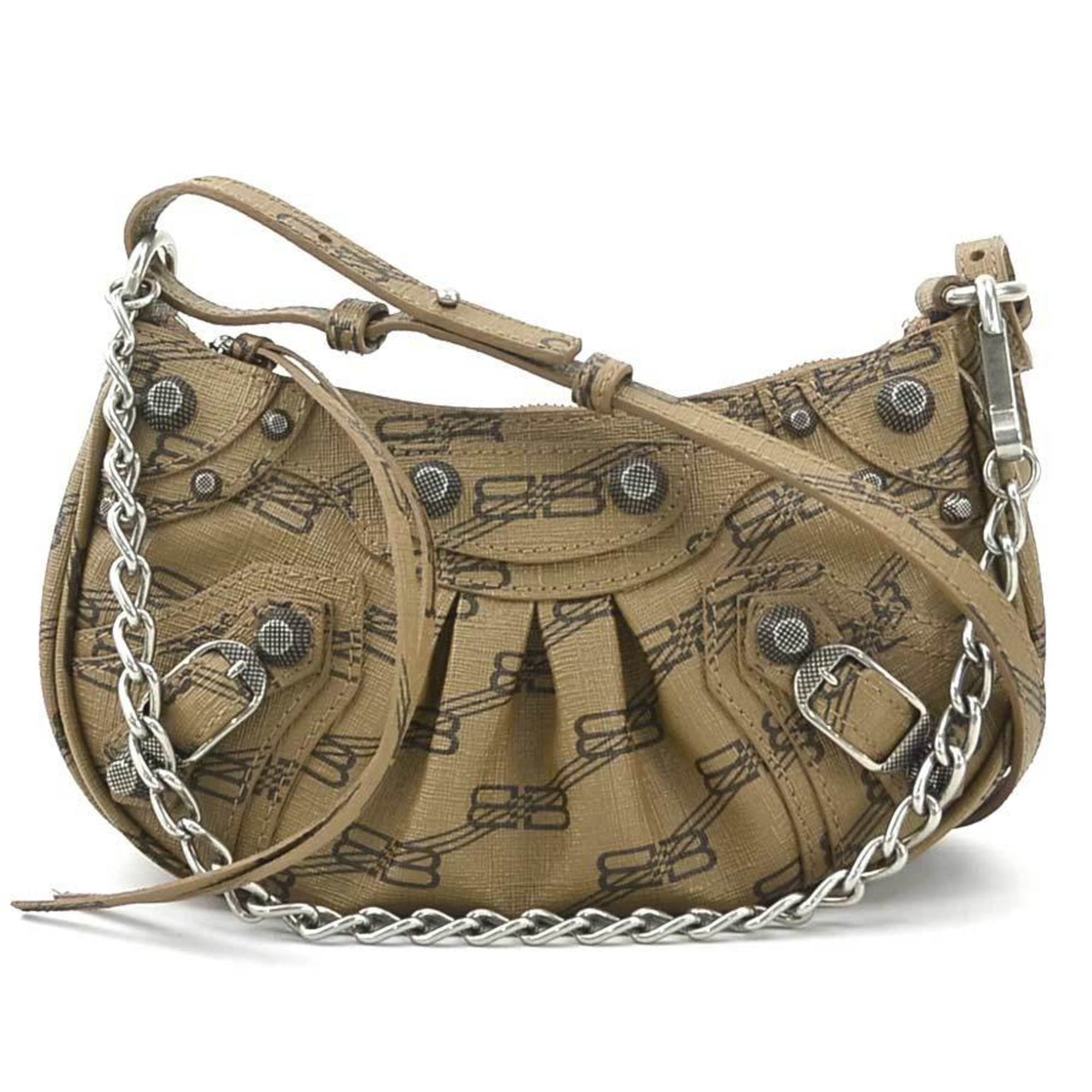 BALENCIAGA Shoulder Bag Handbag Le Cagoule Silver