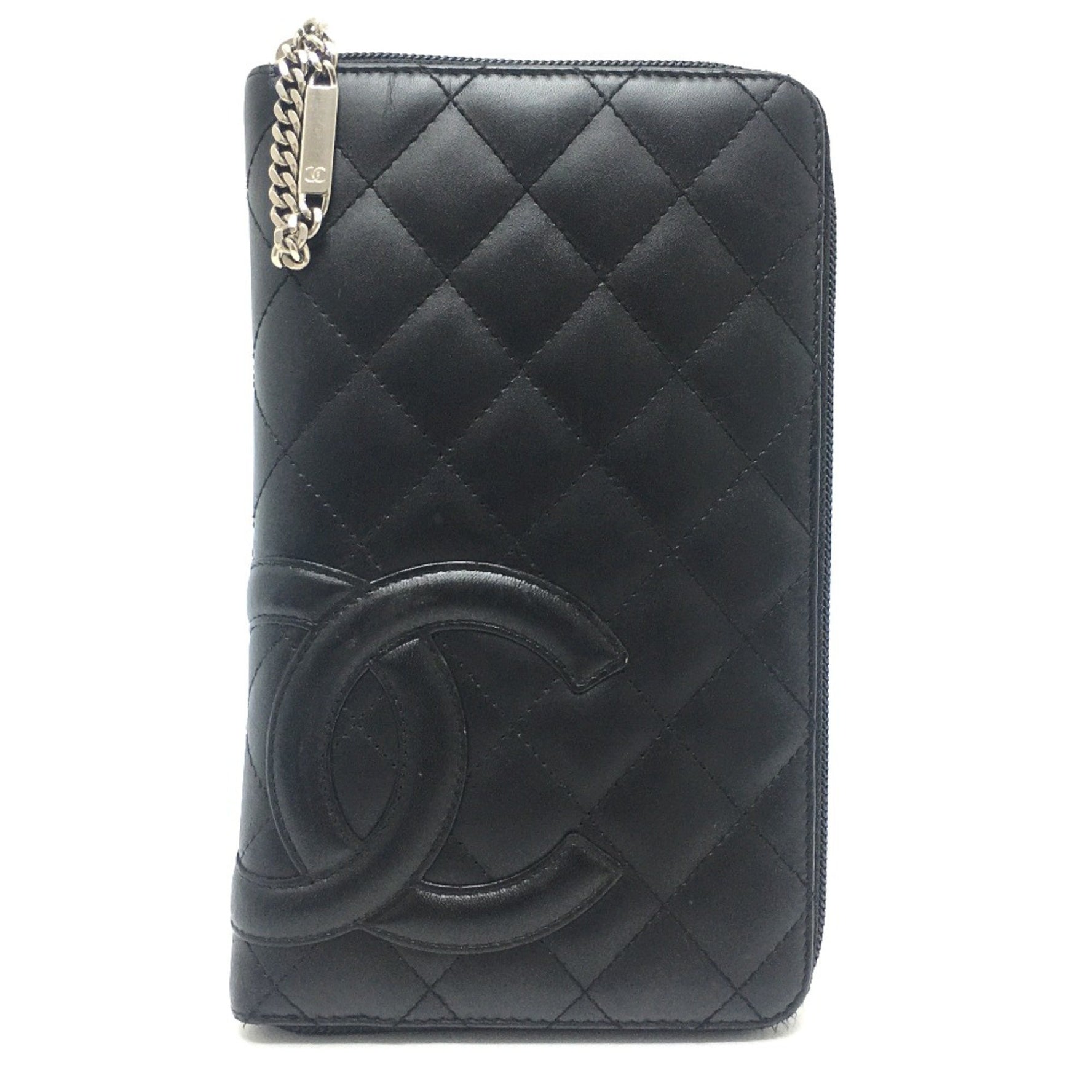 Chanel Cambon Line Zip Around Long Wallet x pink