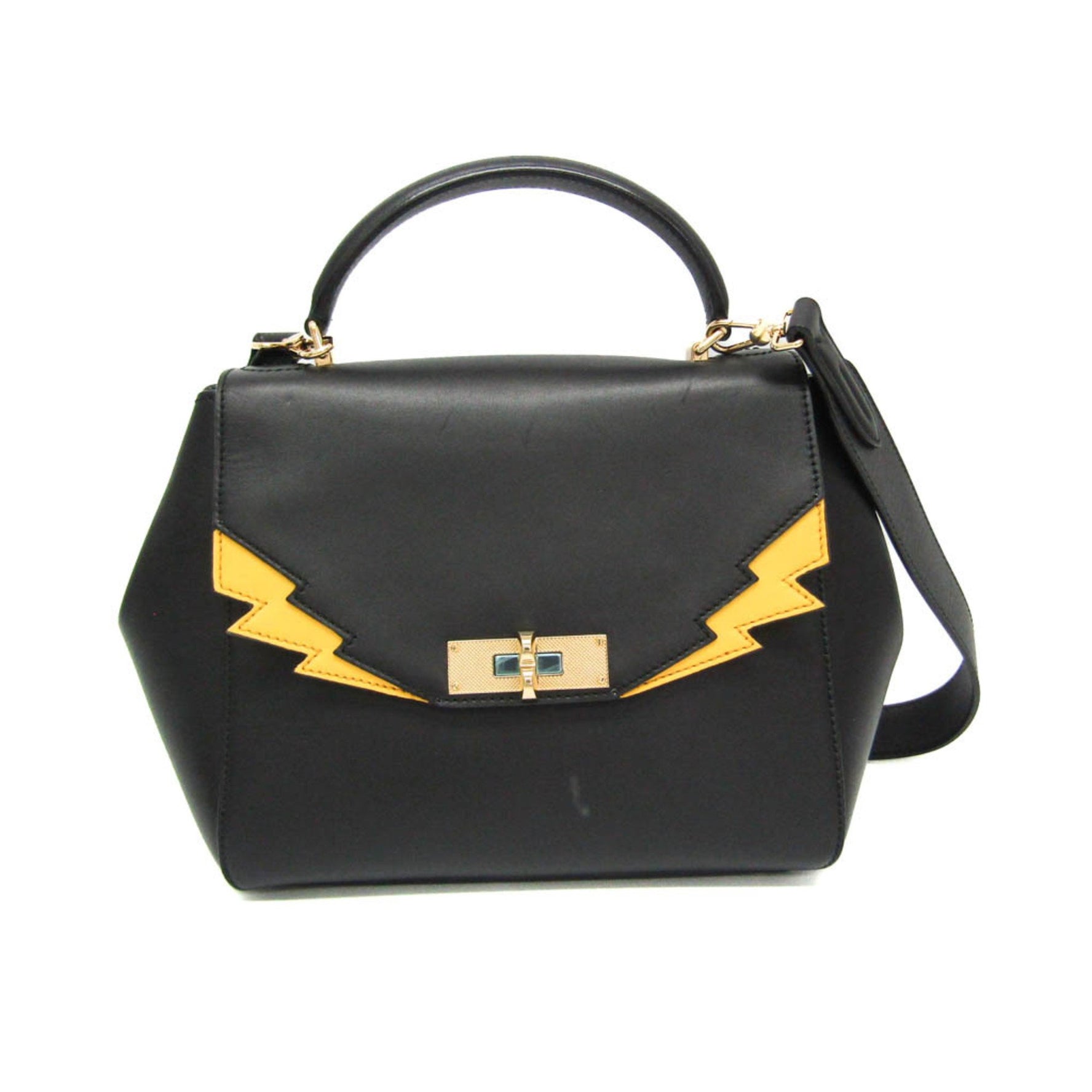 Bally Leather Handbag,Shoulder Bag Black,Yellow