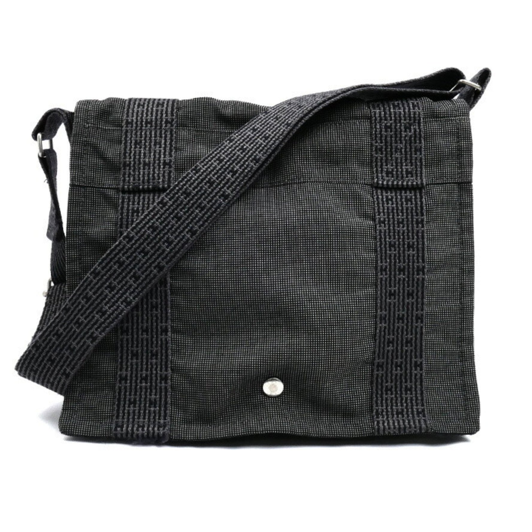 HERMES Bassas PM Shoulder Bag, Grey, Air Line, Unisex