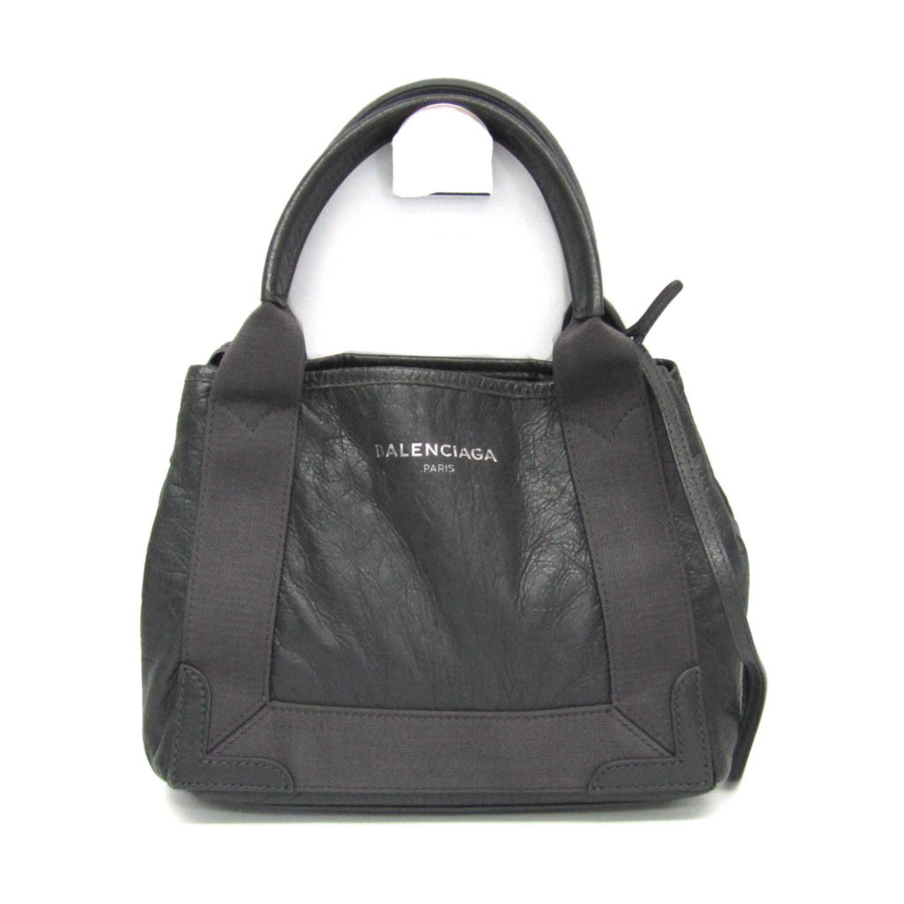 Balenciaga Navy Cabas XS Leather Handbag,Shoulder Bag Dark Gray