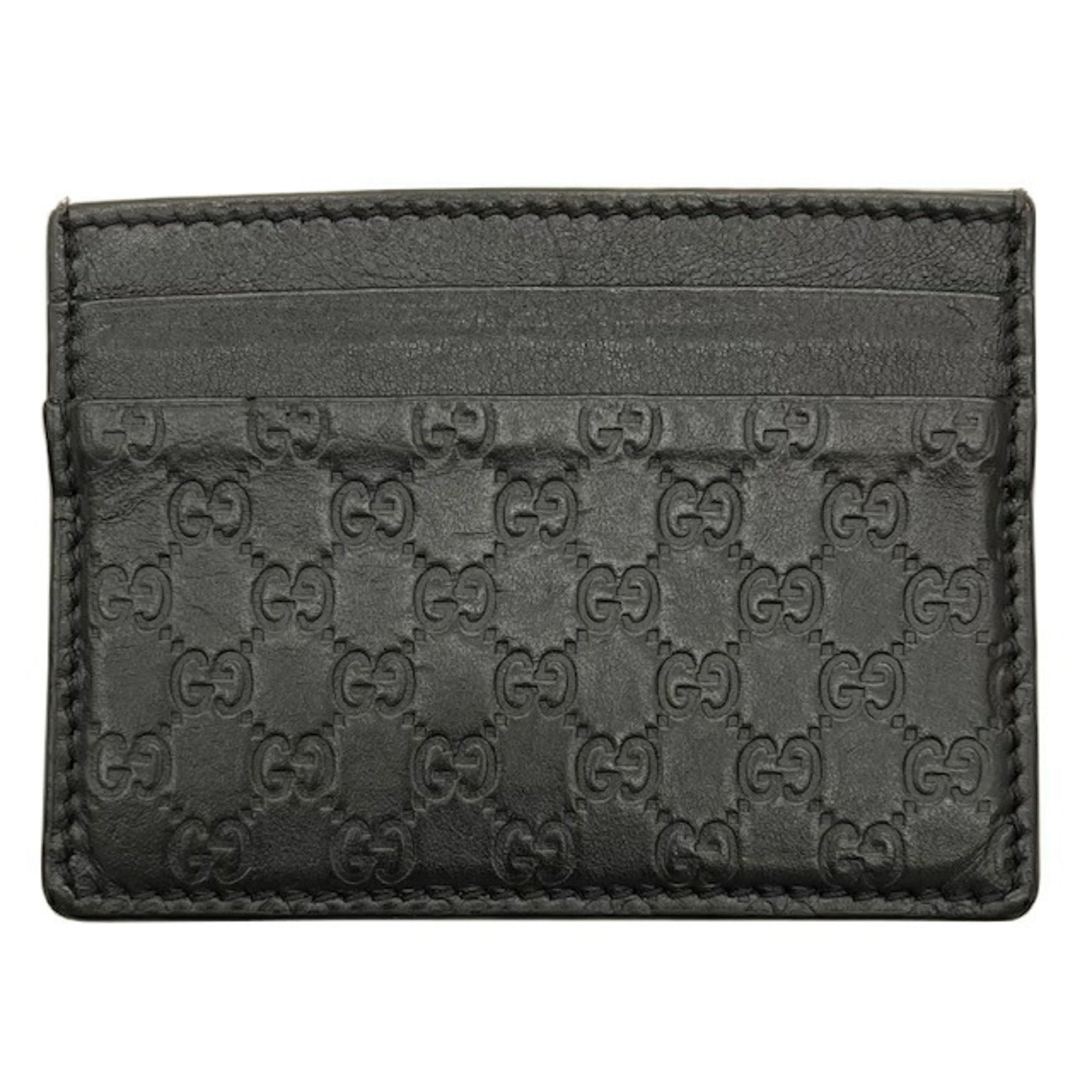 GUCCI Business Card Holder/Card Case Micro Guccissima Leather Holder