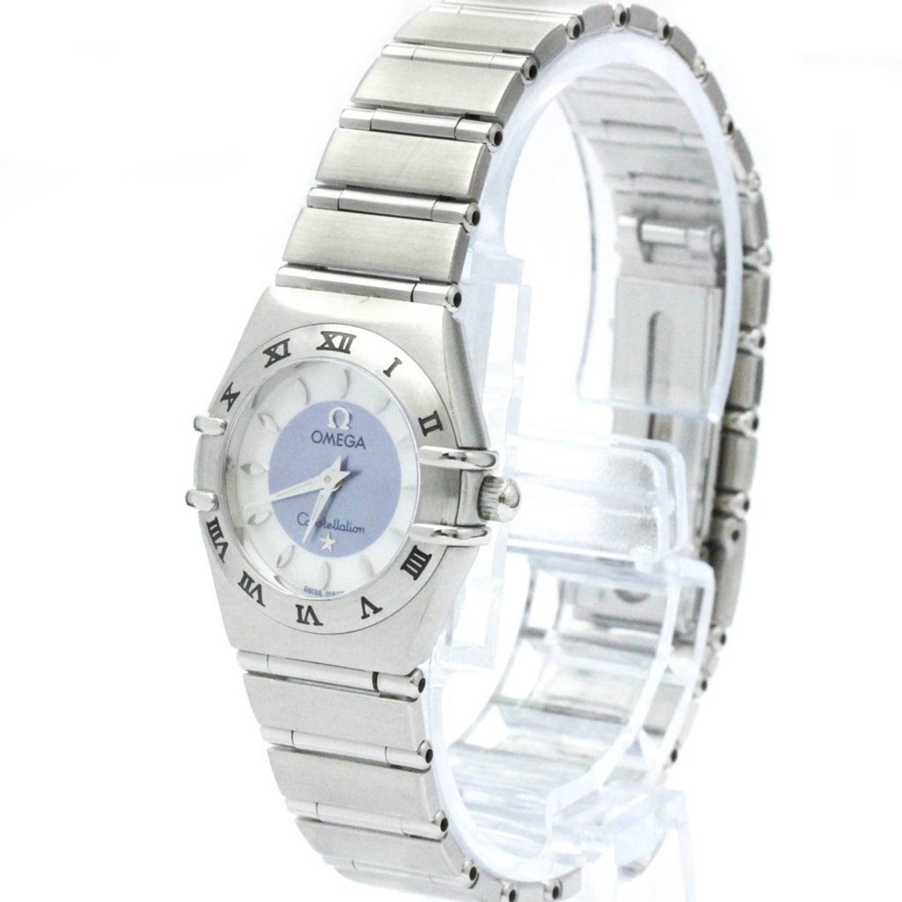 Polished OMEGA Constellation MOP Dial Steel Quartz Ladies Watch 1562.84