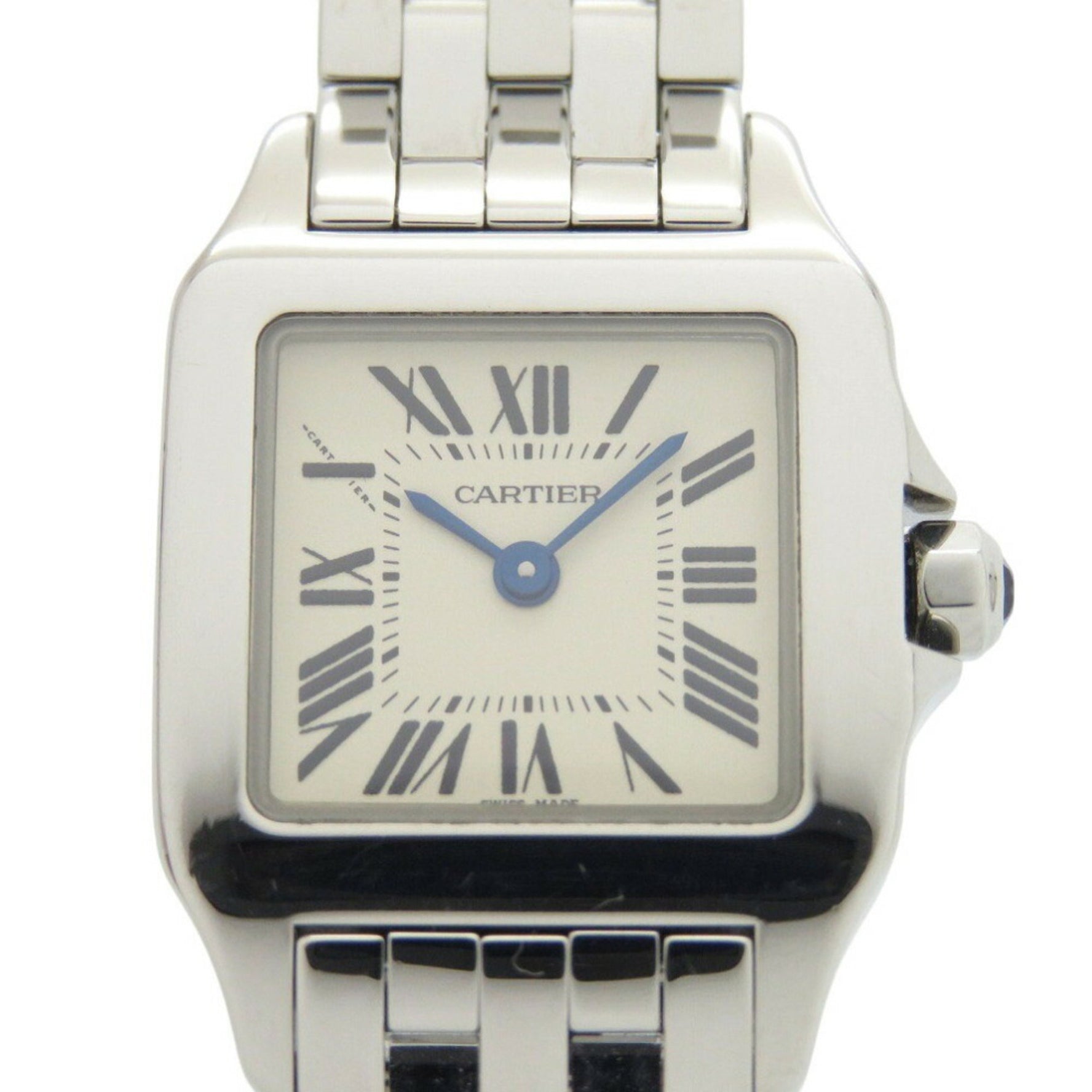 Cartier Santos Demoiselle Stainless Steel White and Silver Quartz Watch with Dial
